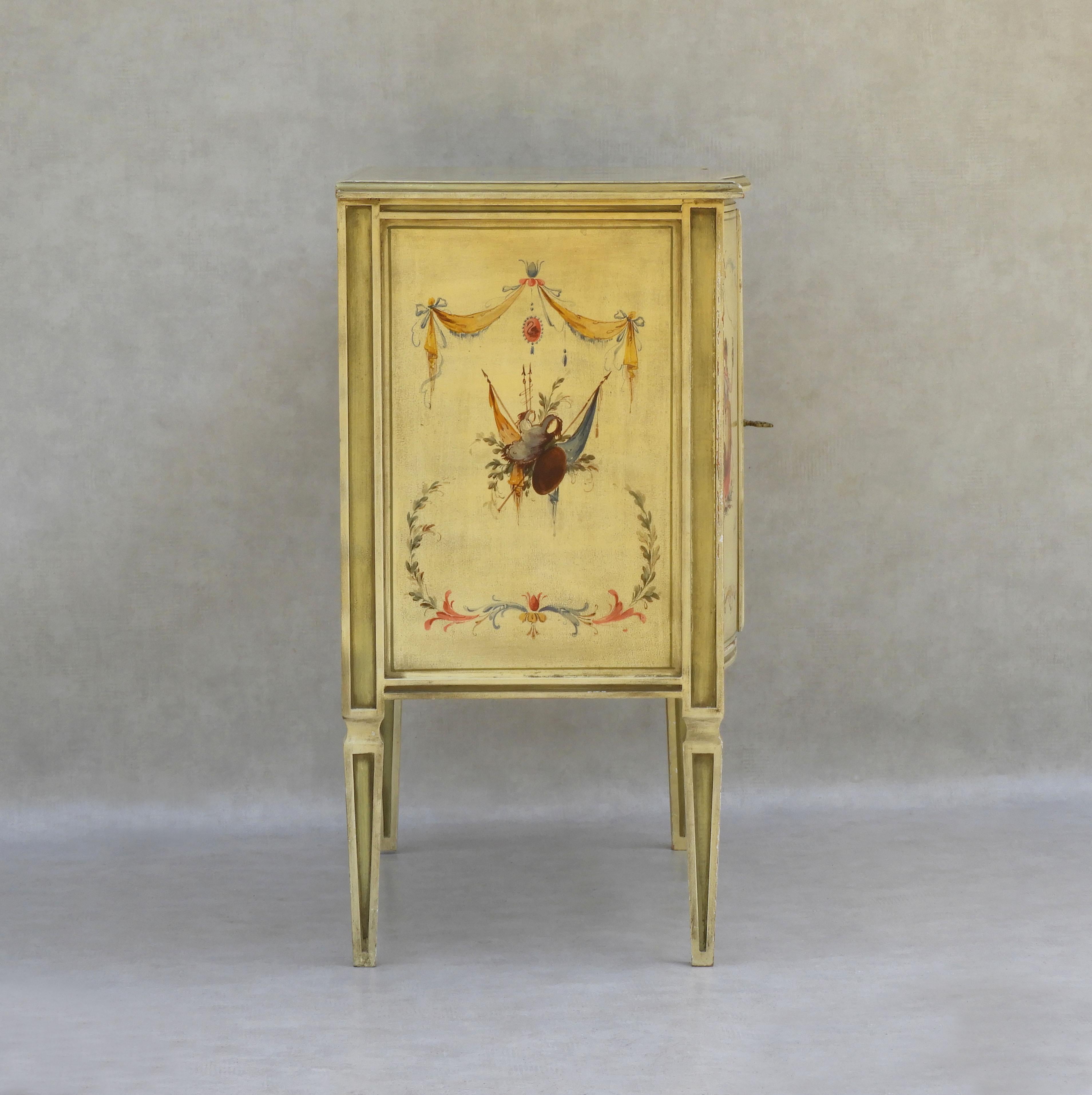 20th Century Italian Hand Painted Venetian Style Cabinet, C1960 For Sale
