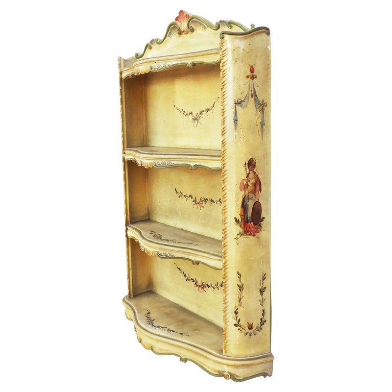 Italian Hand Painted Style Wall Shelf c1960 For Sale at