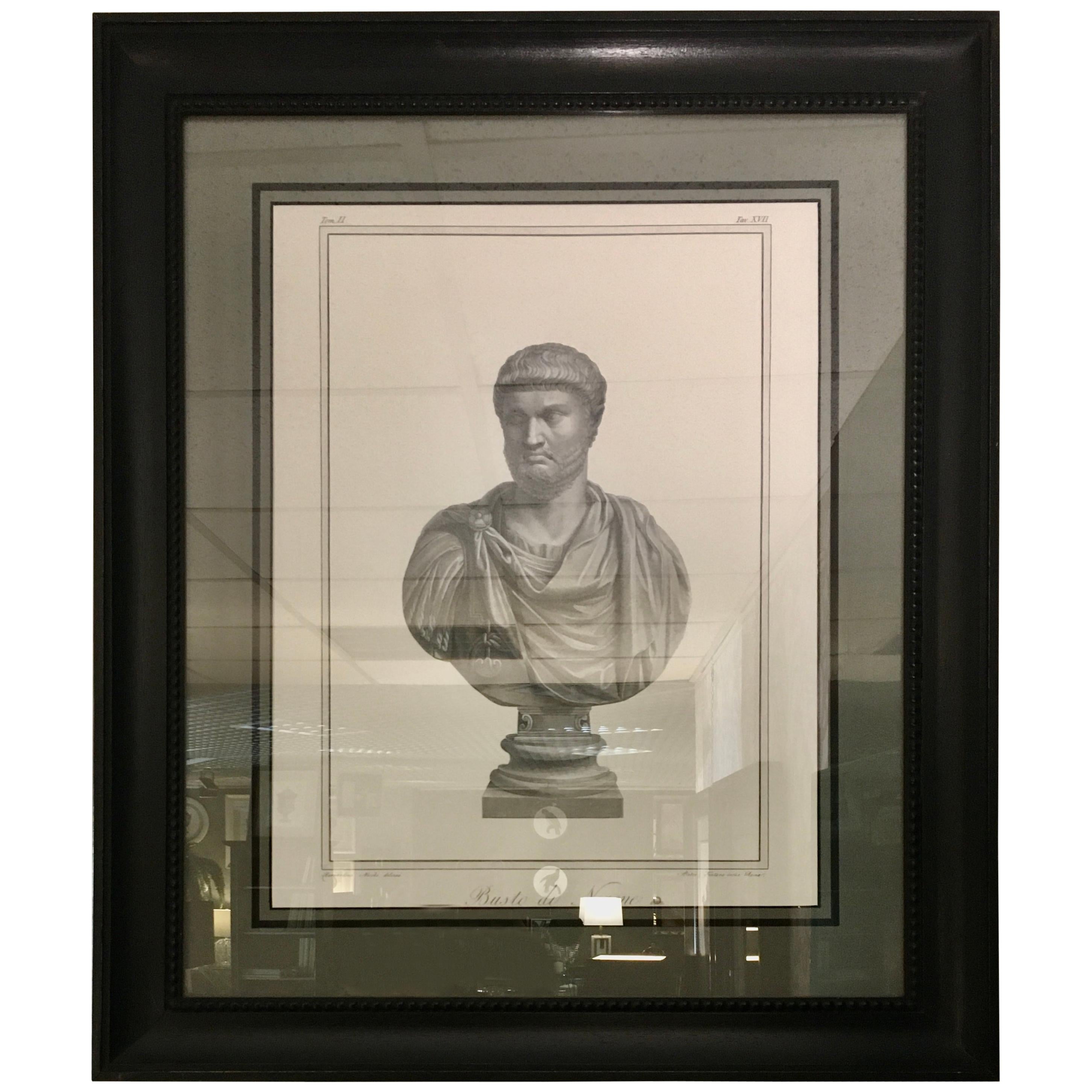 Italian HandPress Roman Emperor  Print with Black Patinated Frame 1 of 2