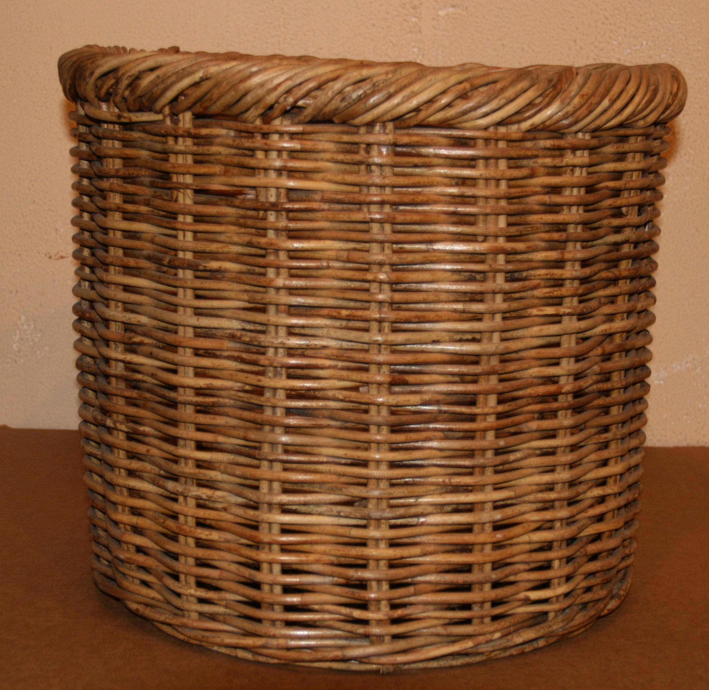 Hand-Crafted Italian Hand Woven Plant Holder/Waste Basket For Sale