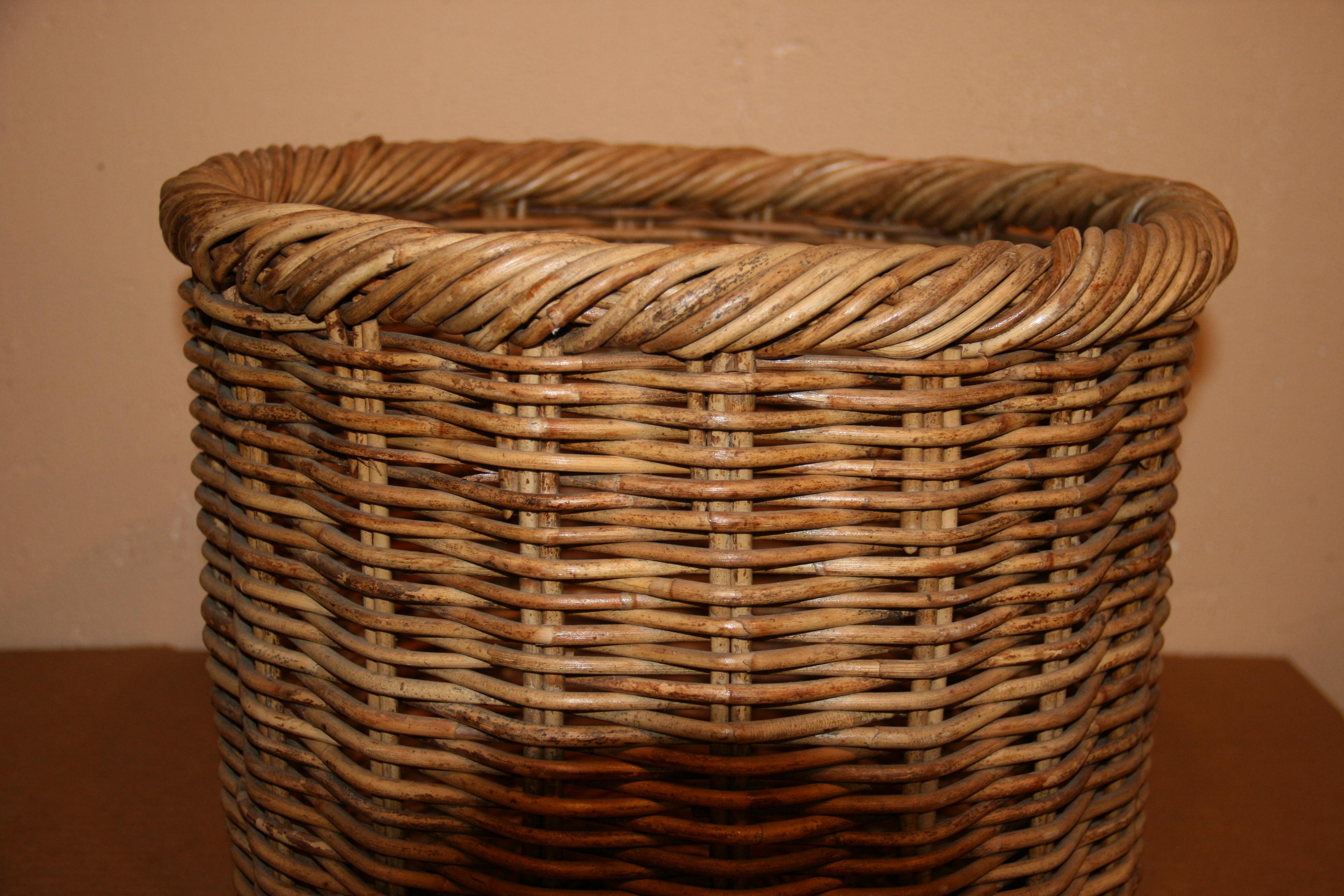 Mid-20th Century Italian Hand Woven Plant Holder/Waste Basket For Sale