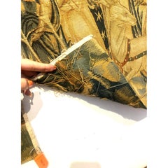 Italian Hand-Woven Wool Tapestry Fragment with Left-Facing Deer