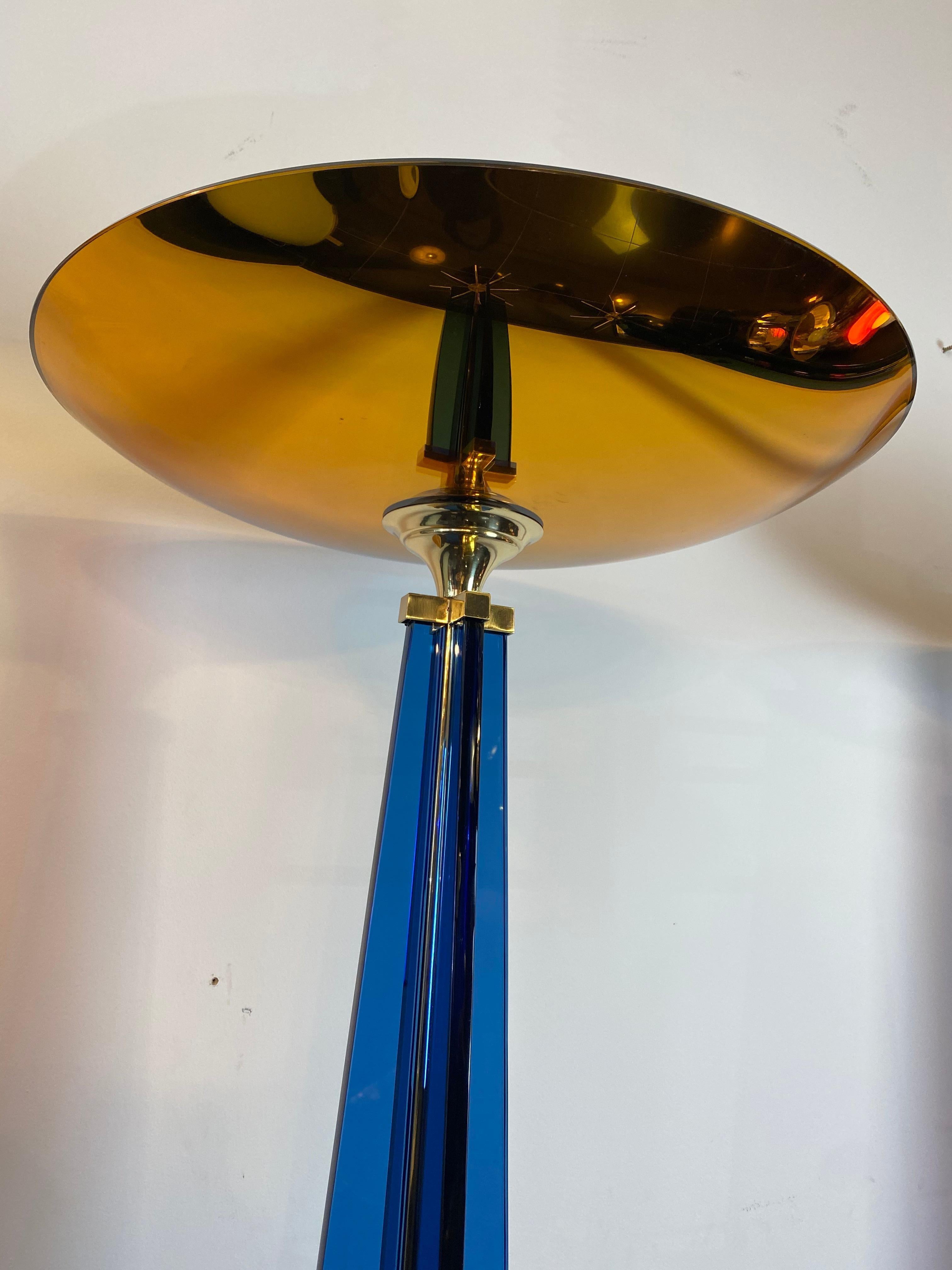 Contemporary Italian Handblown Glass Tall Floor Lamps For Sale