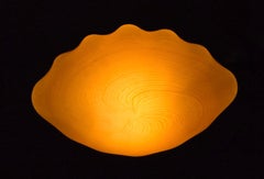 Italian Handblown Murano-Style Flush Mount in Shell Form, 1960s