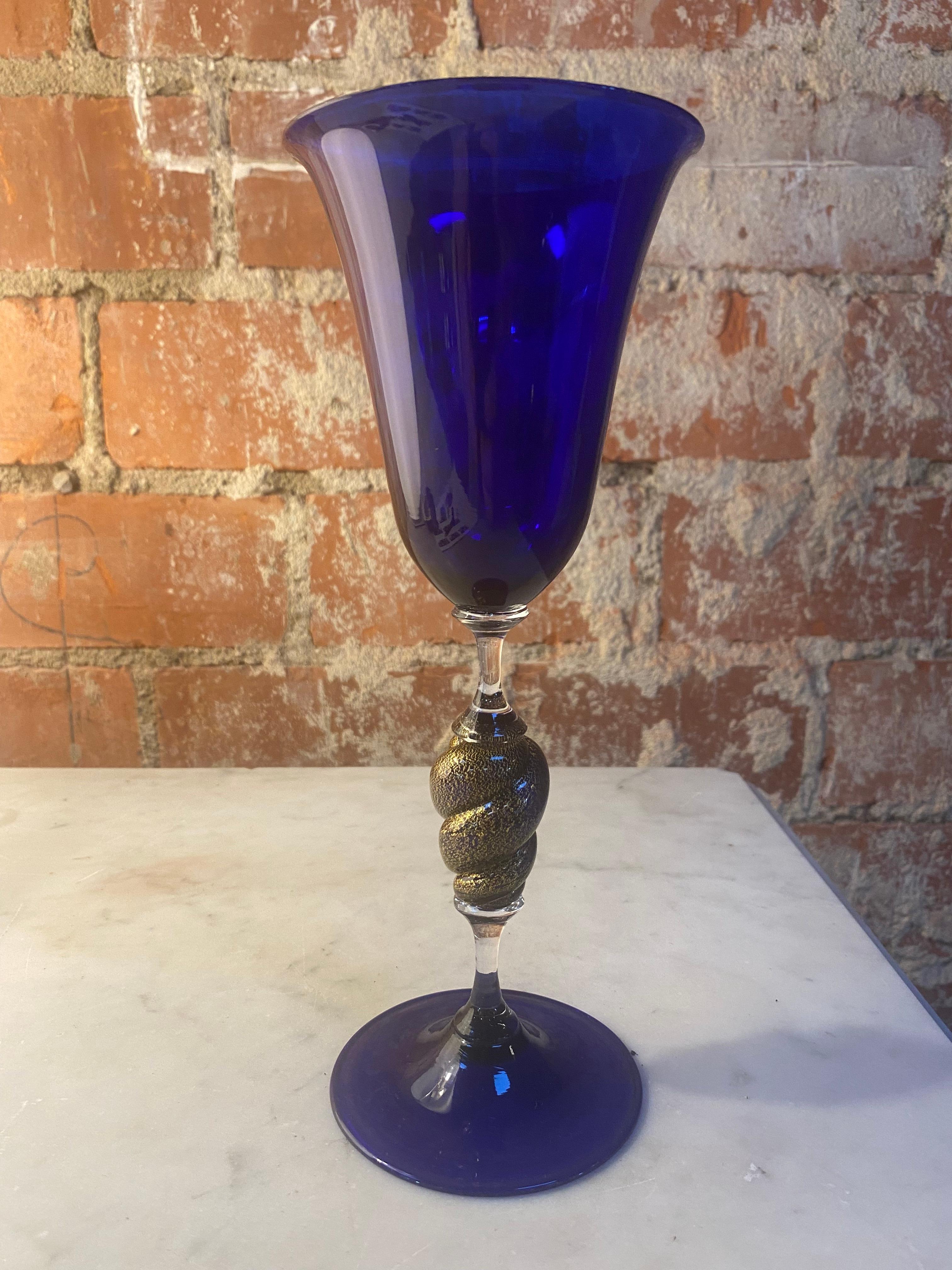 Mid-Century Modern Italian Handcrafted Chalice in Blown Murano Glass, 1970 For Sale