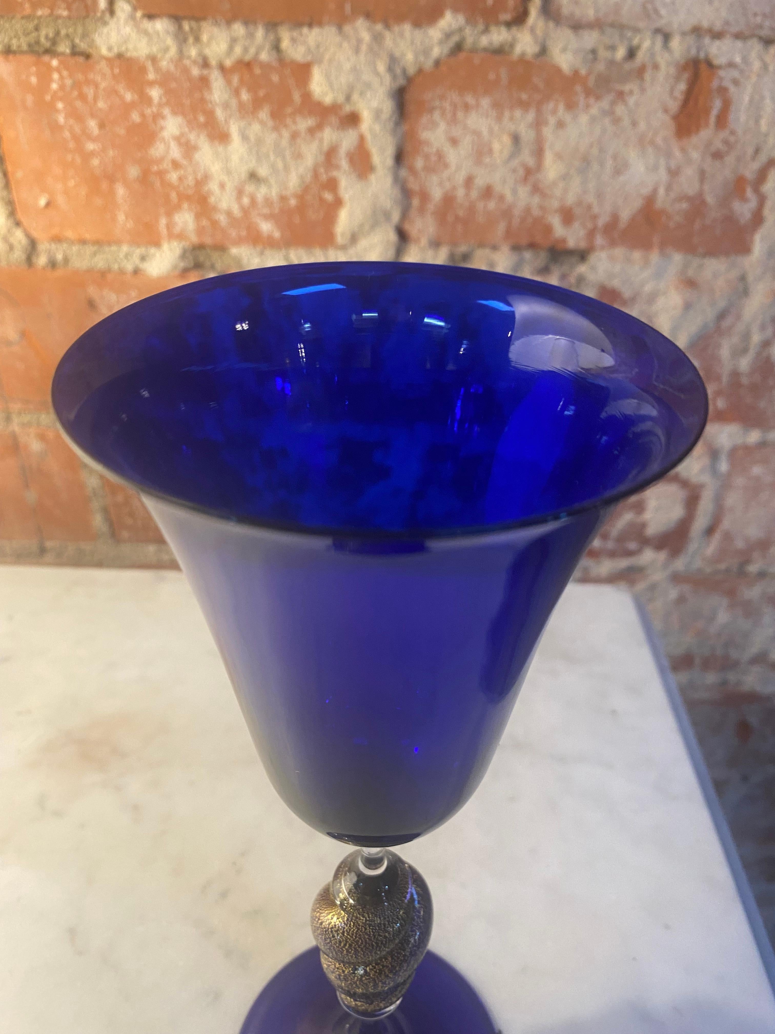 Italian Handcrafted Chalice in Blown Murano Glass, 1970 For Sale 2