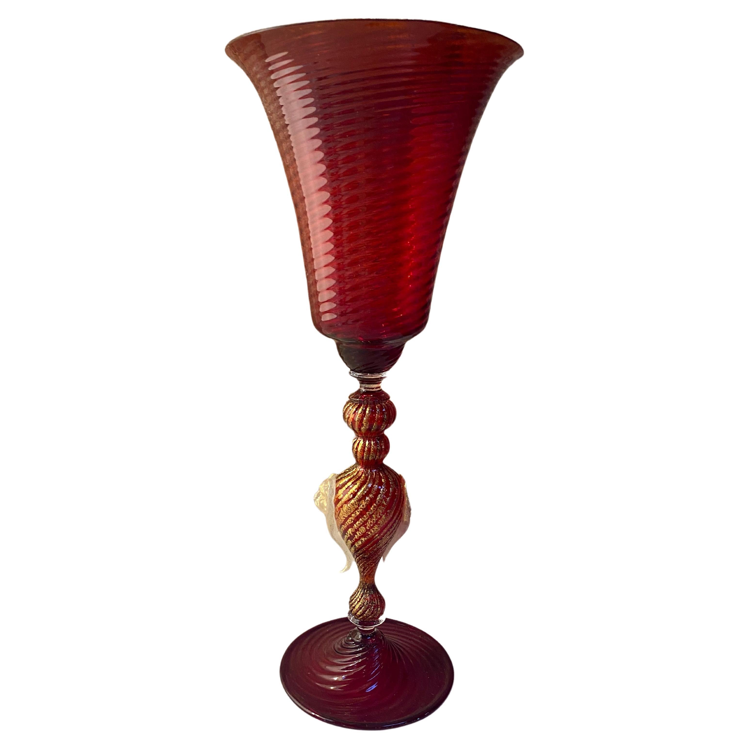 Italian Handcrafted Chalice in Blown Murano Glass 1970s