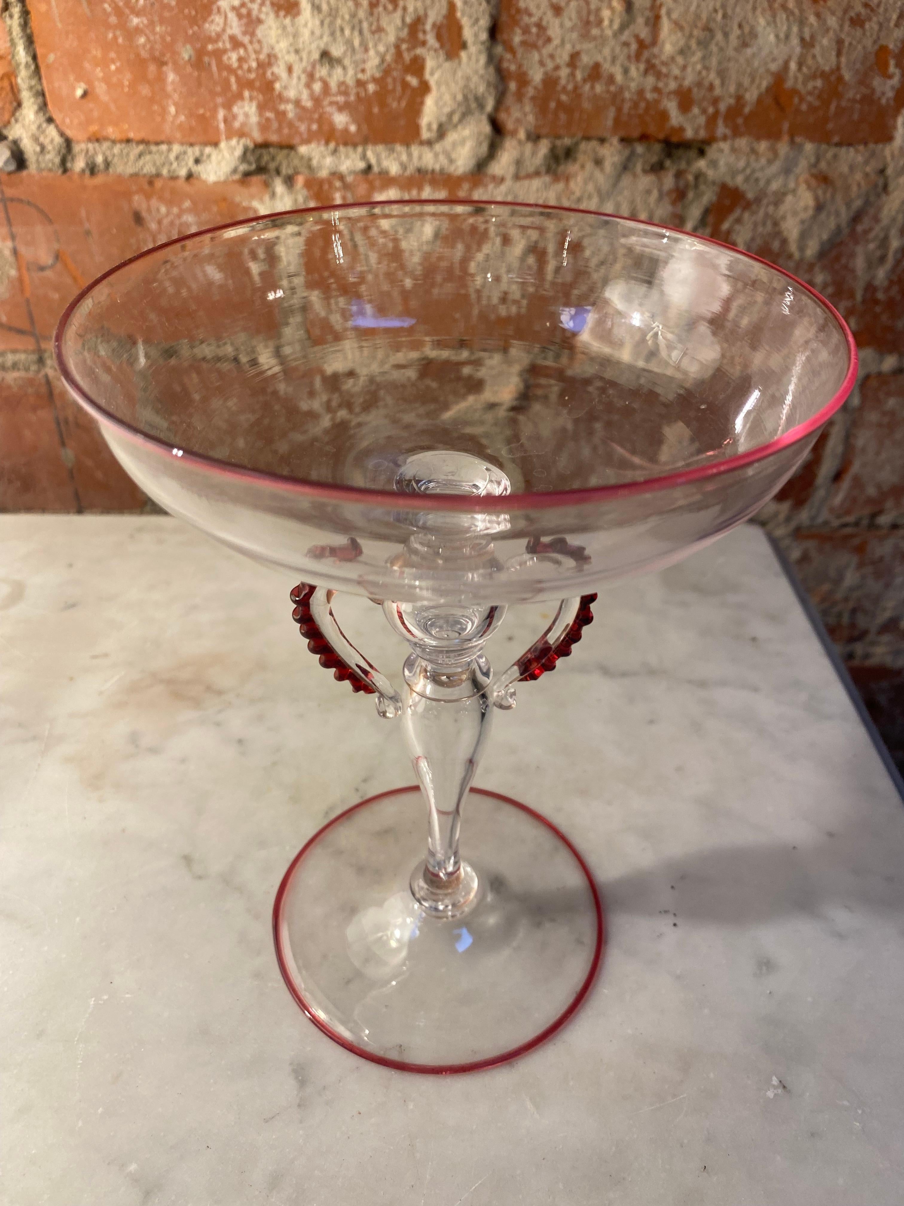 Mid-Century Modern Italian Handcrafted Crystal Murano Glass 1970s