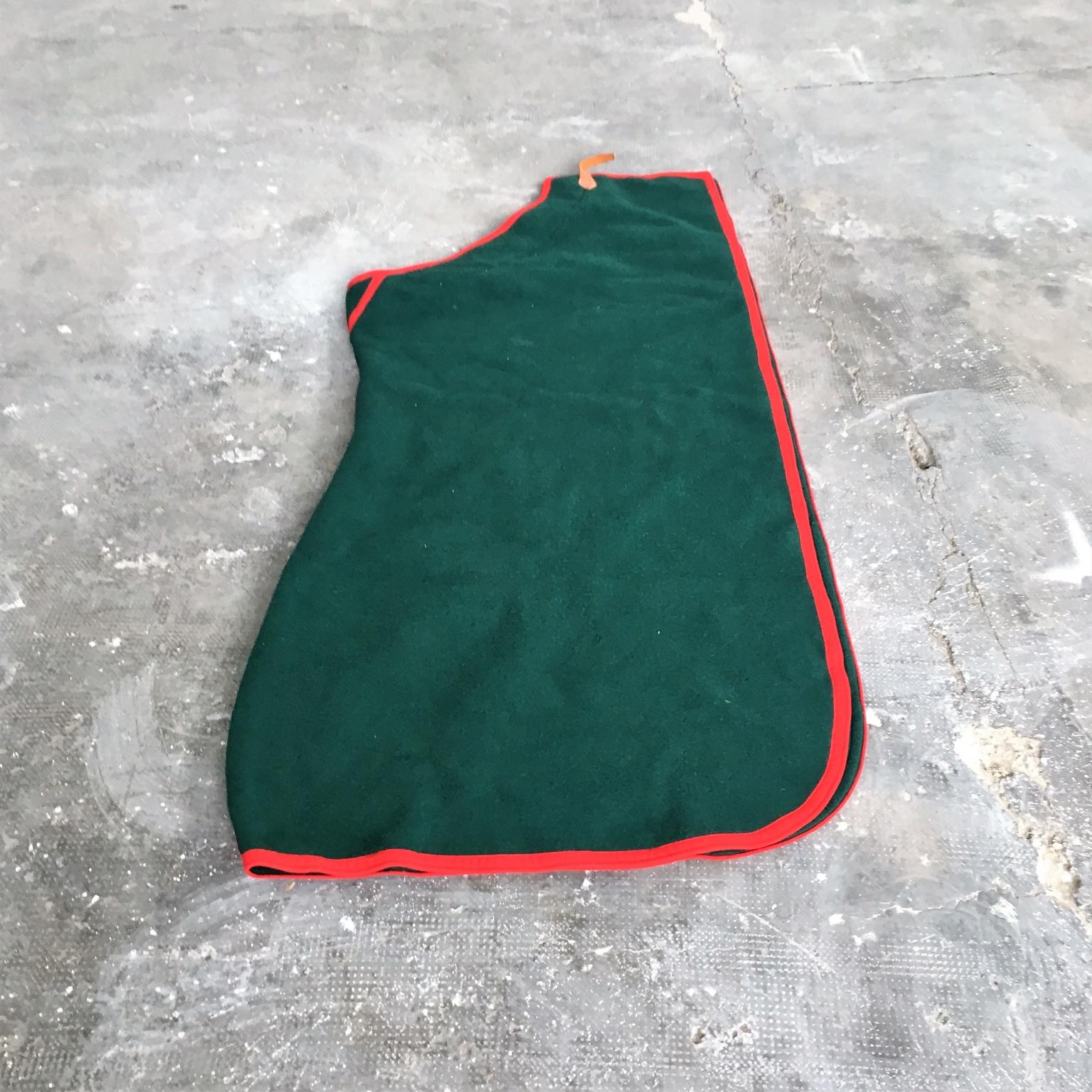 Italian Handcrafted Green Blanket Horse Throw Wool Leather Selleria Pariani 1980 For Sale 4