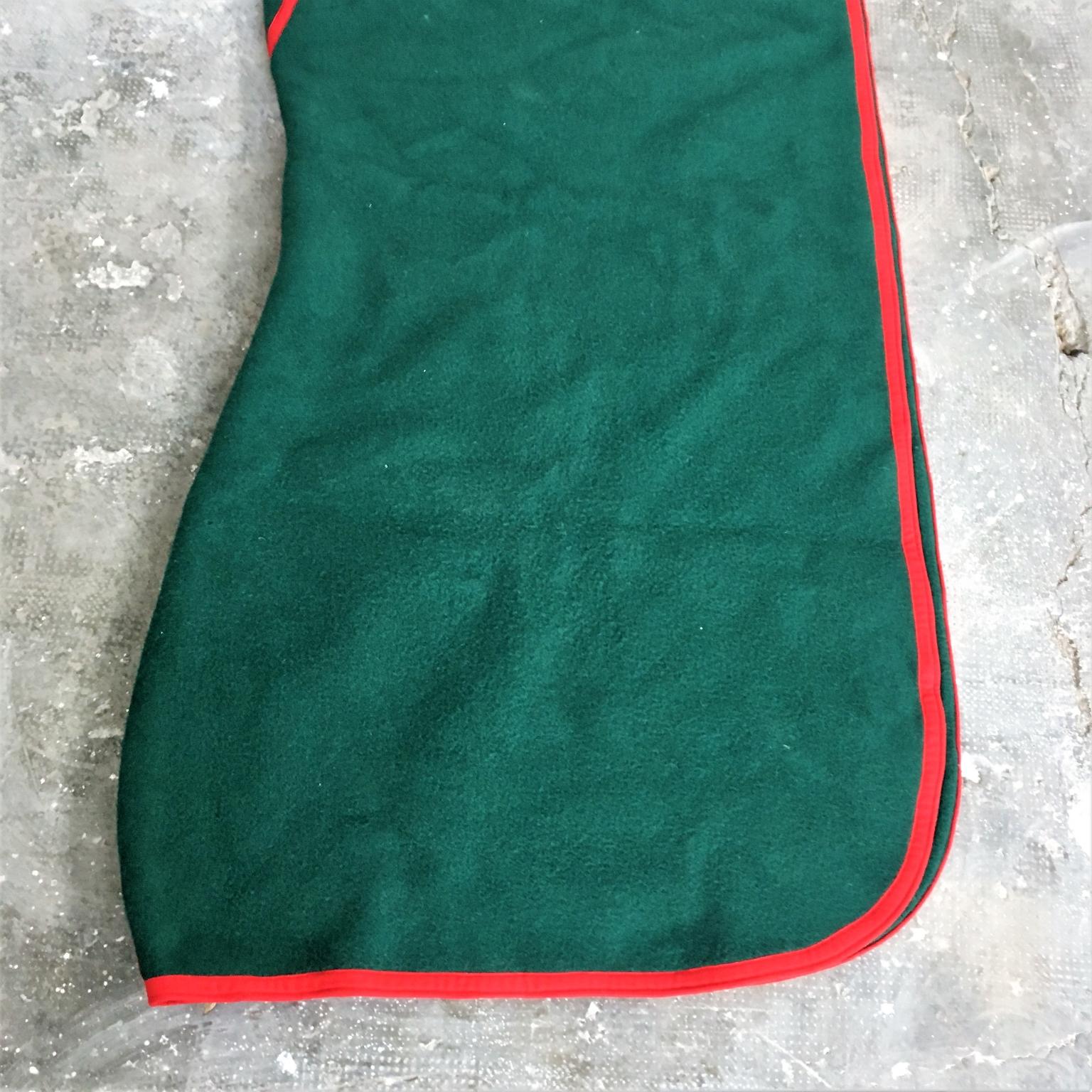 Italienische handgefertigte grüne Deckendecke mit Pferdemotiv aus Wolle und Leder Selleria Pariani 1980 im Angebot 6