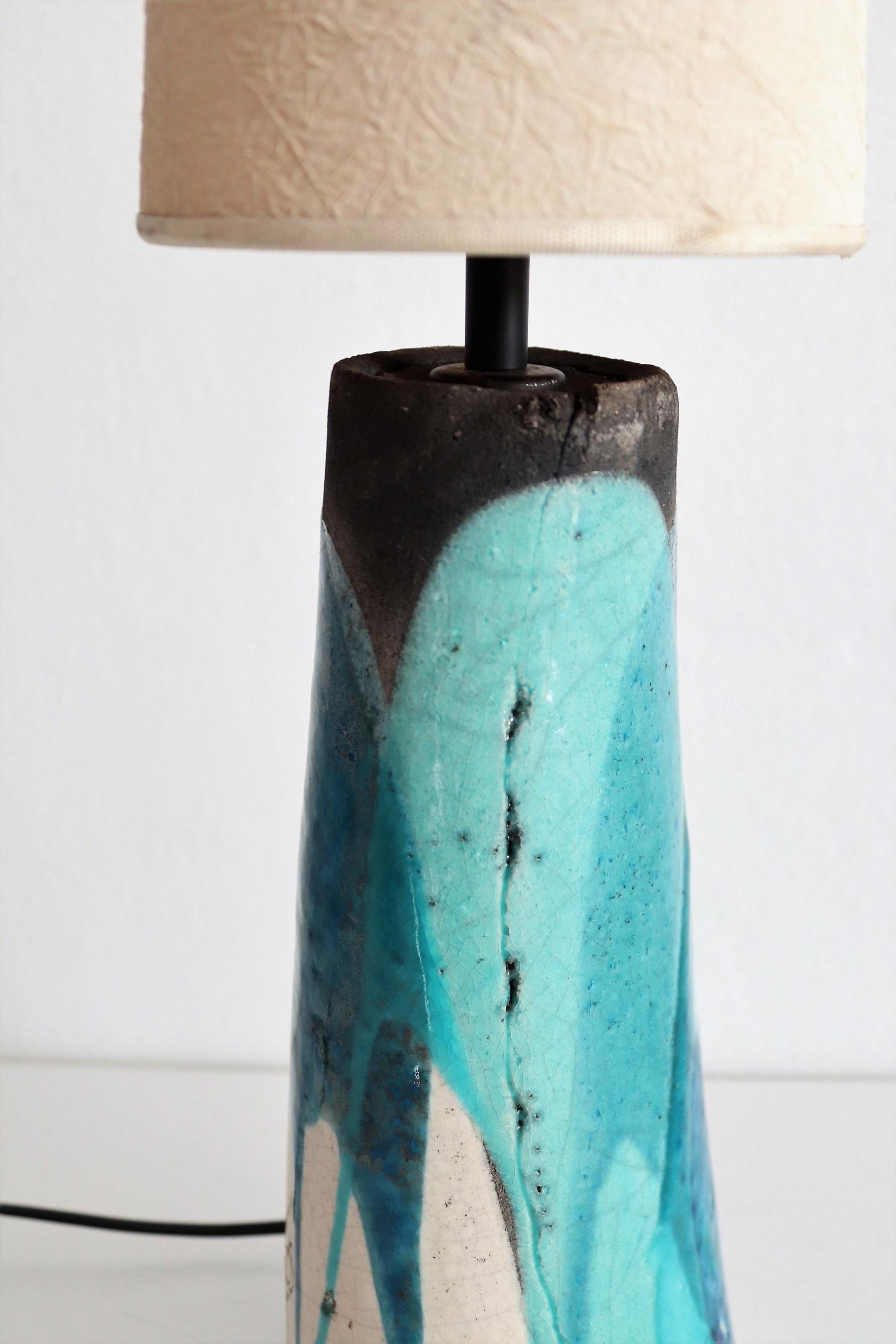 Late 20th Century Italian Handcrafted Midcentury Table Lamp in Ceramic, 1970s