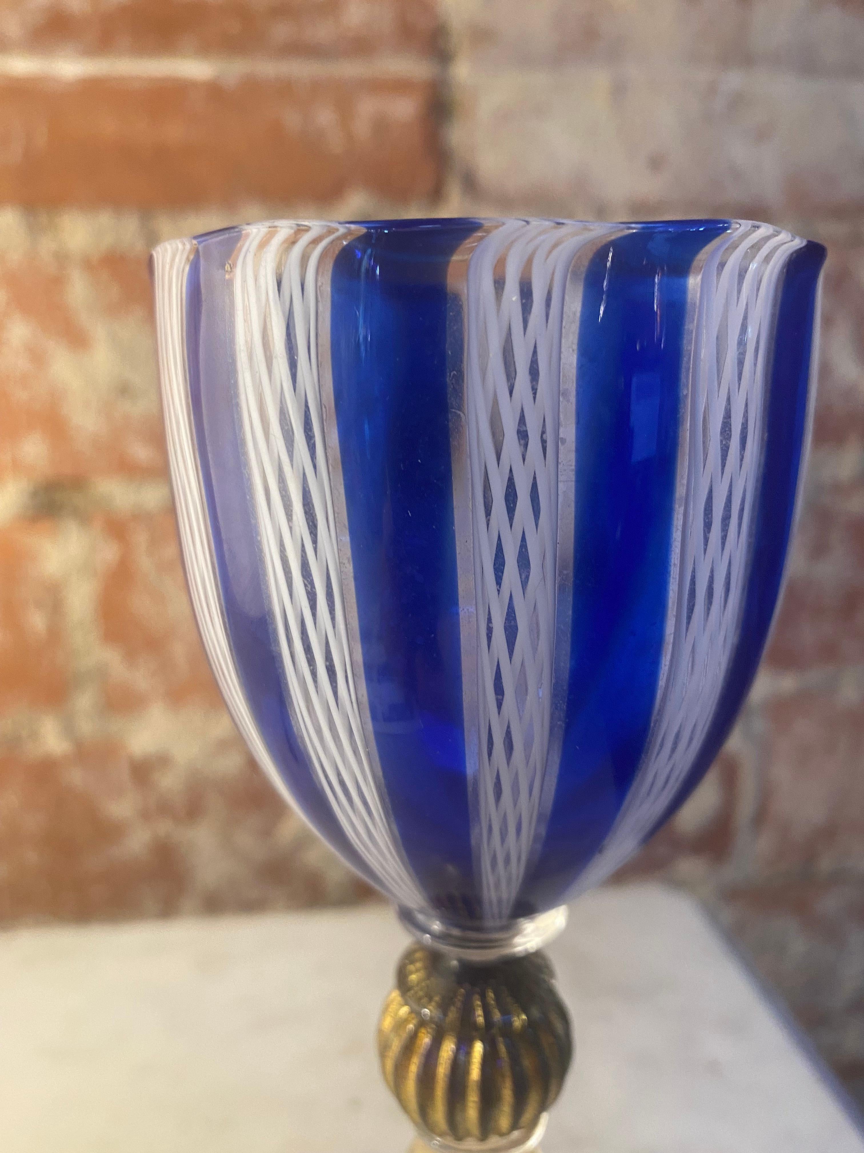 Italian Handcrafted Murano Blue Glass 1970s In Good Condition For Sale In Los Angeles, CA