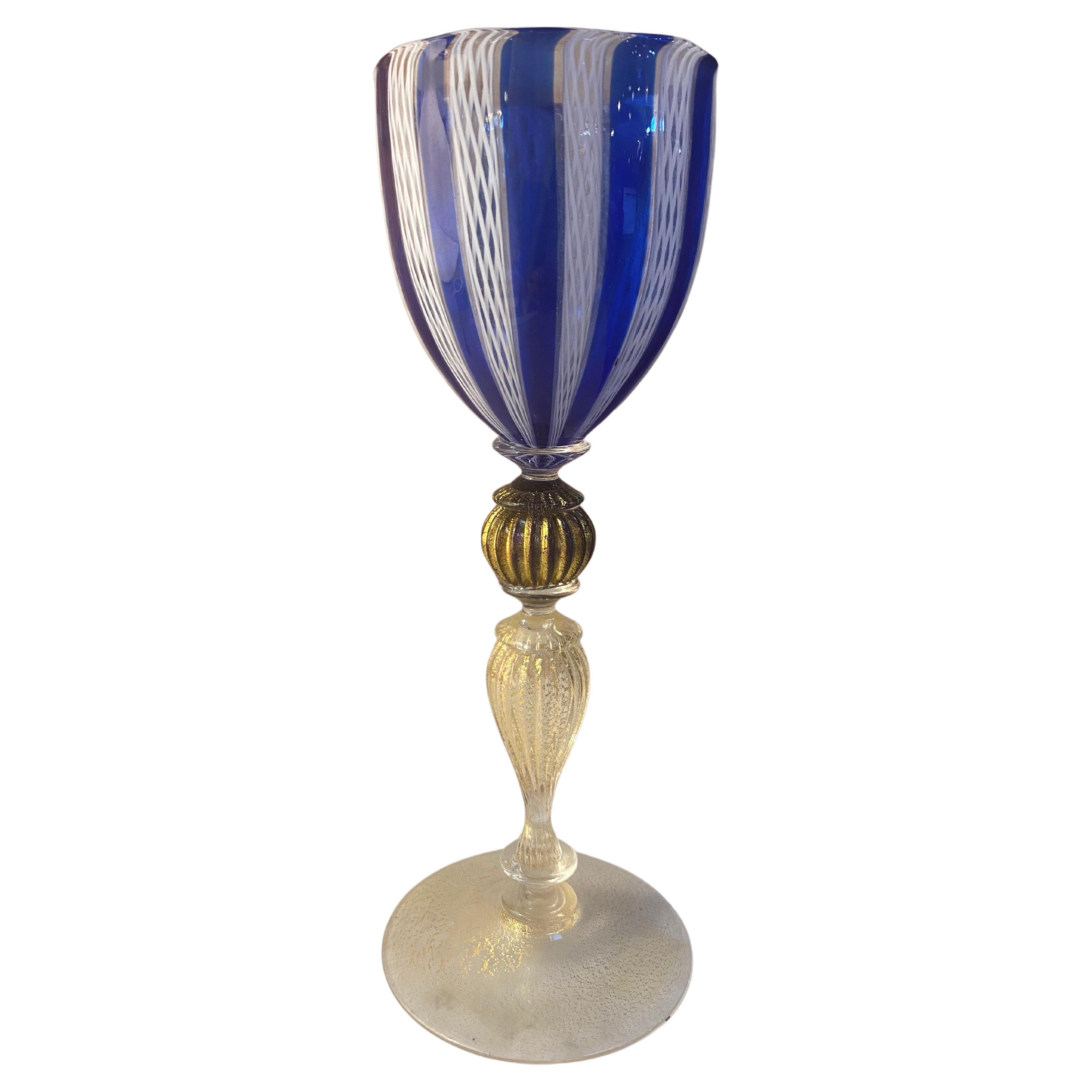 Italienisches handgefertigtes blaues Muranoglas, 1970er Jahre