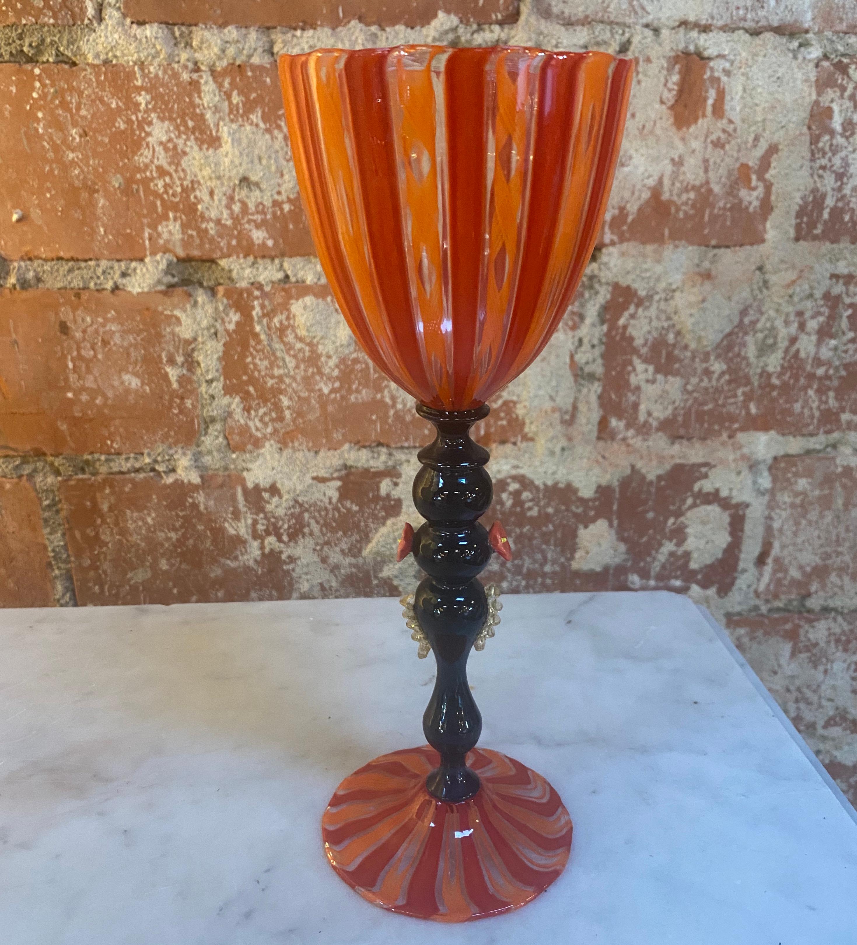 Mid-Century Modern Italian Handcrafted Murano Red Glass, 1970s For Sale