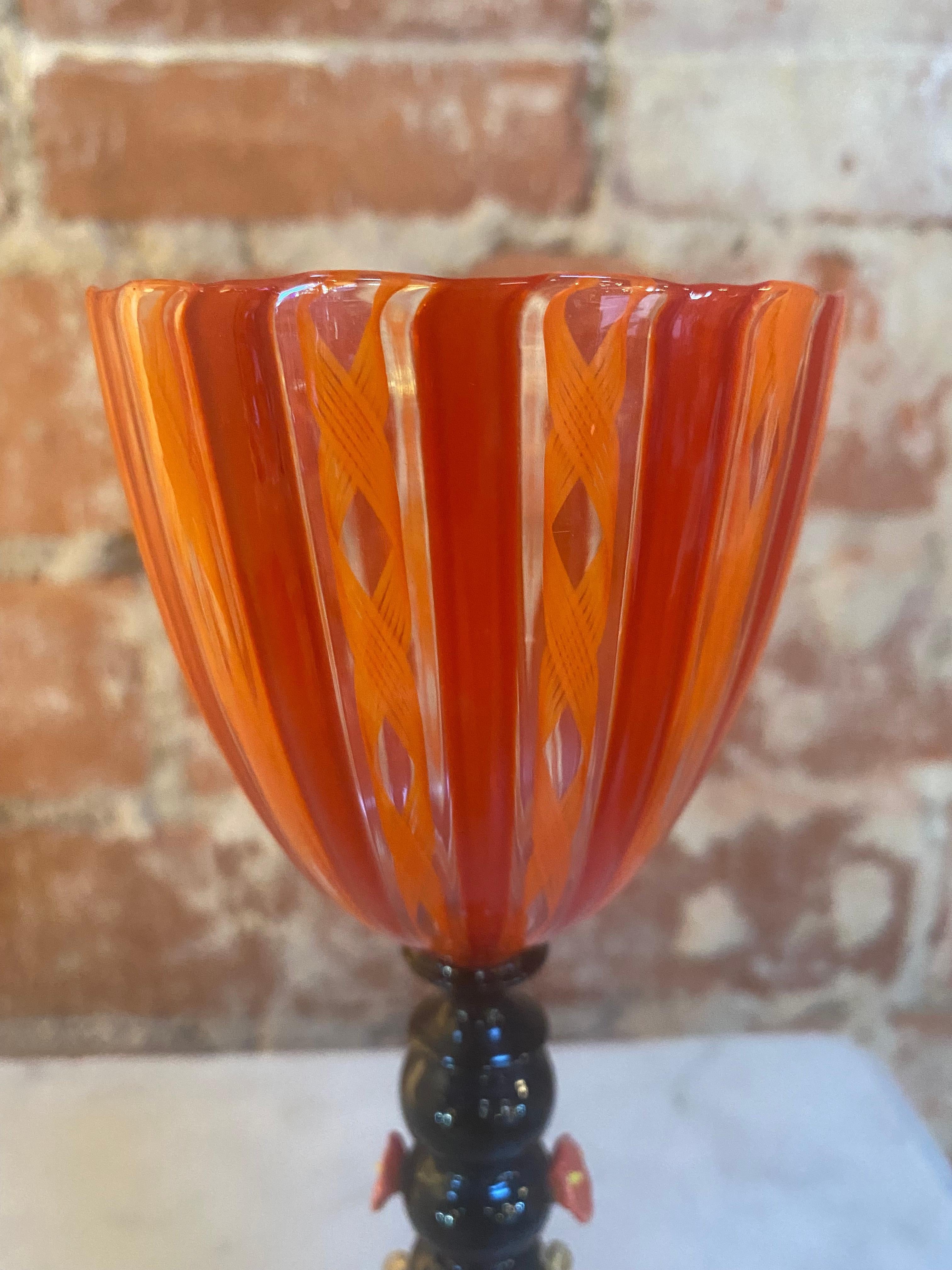 Italian Handcrafted Murano Red Glass, 1970s In Good Condition For Sale In Los Angeles, CA