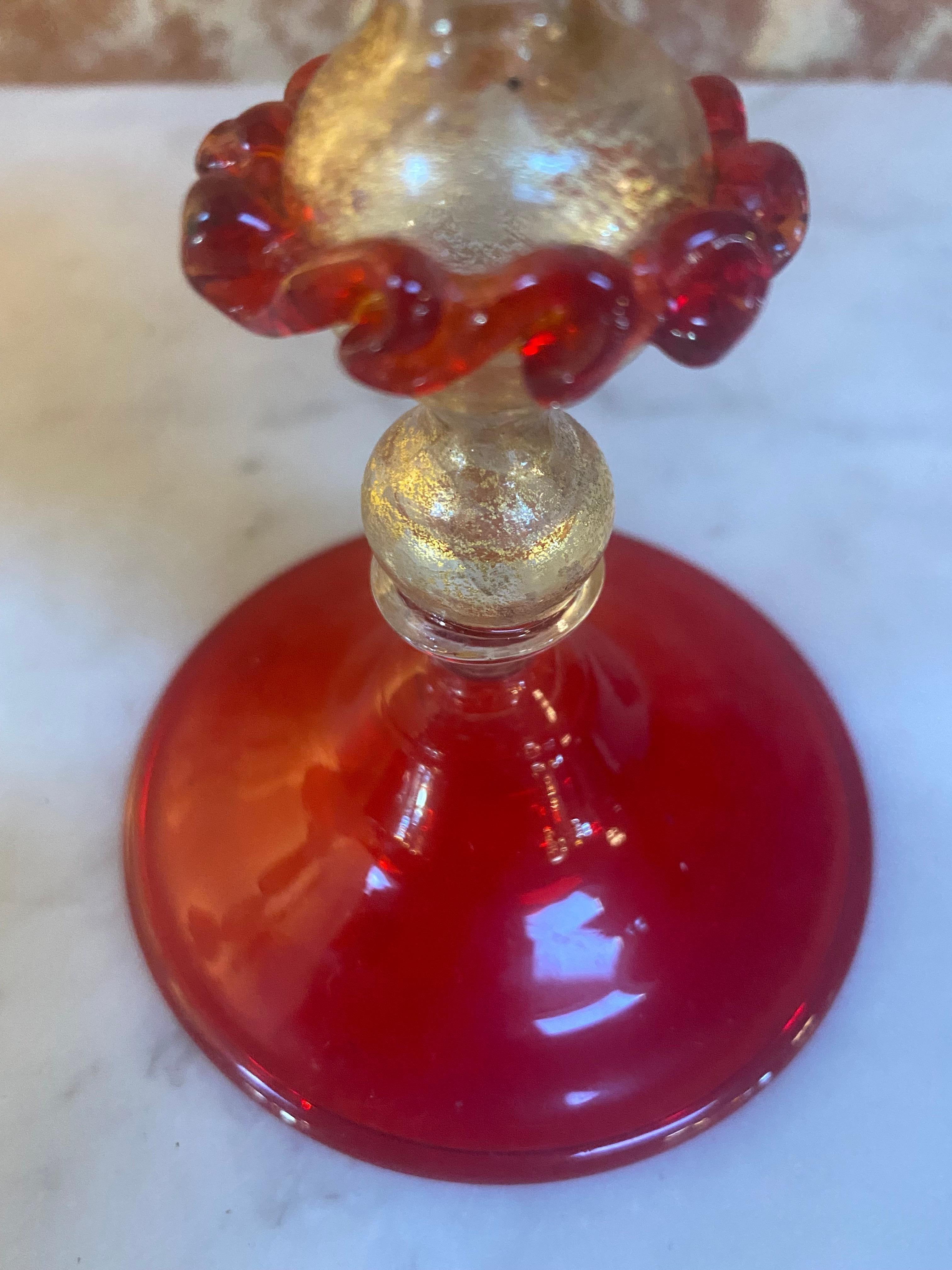 italien Verre rouge de Murano fabriqué à la main en Italie, années 1970 en vente