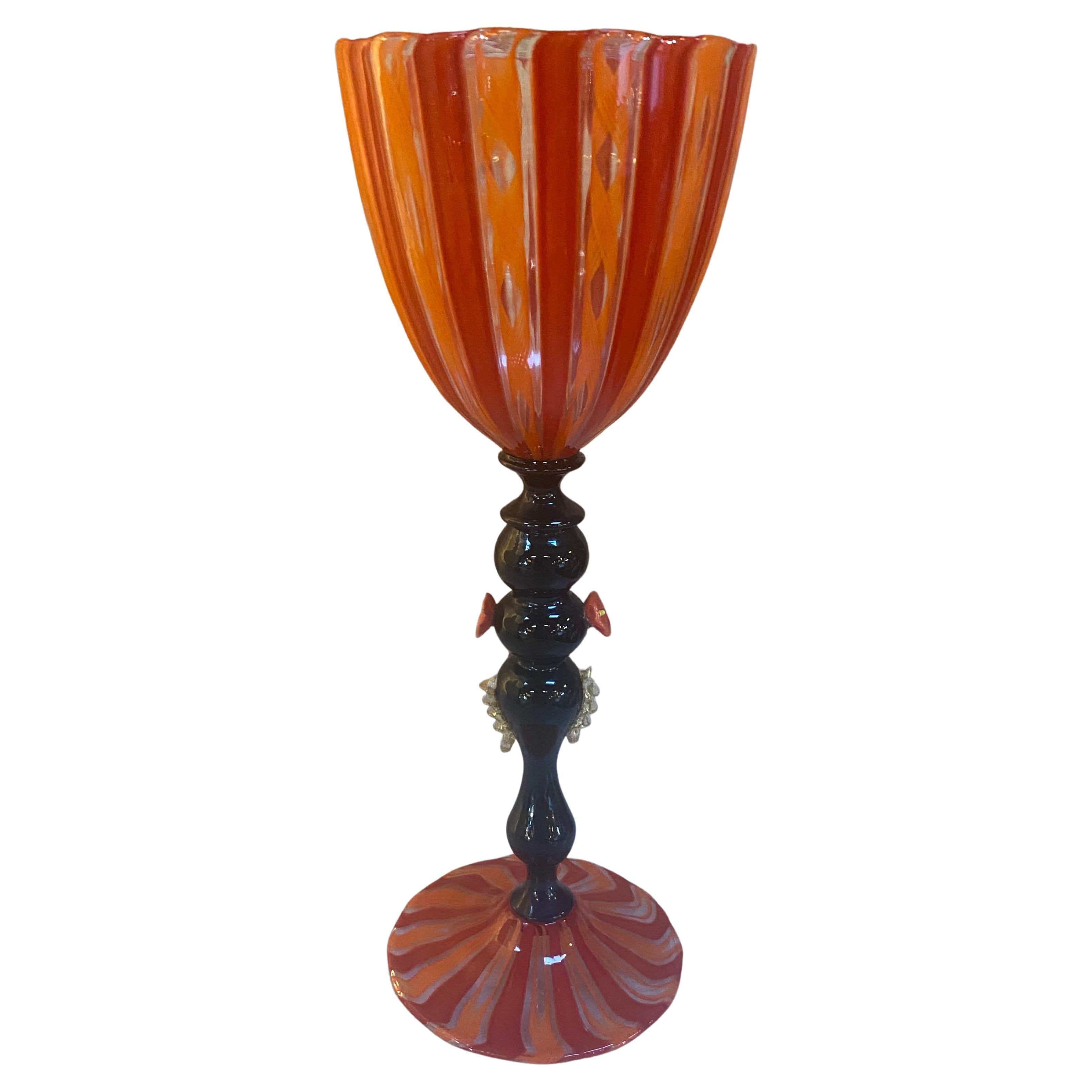 Verre rouge de Murano fabriqué à la main en Italie, 1970