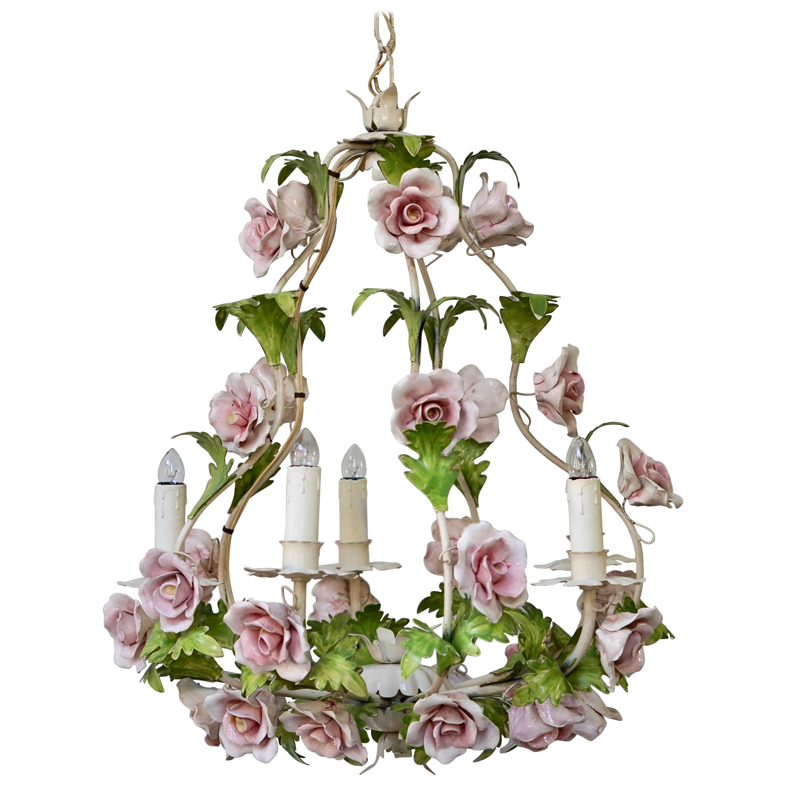 Italian Handcut Tole Chandelier