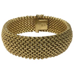 Italian Handmade 14 Karat Yellow Gold Mesh Bracelet