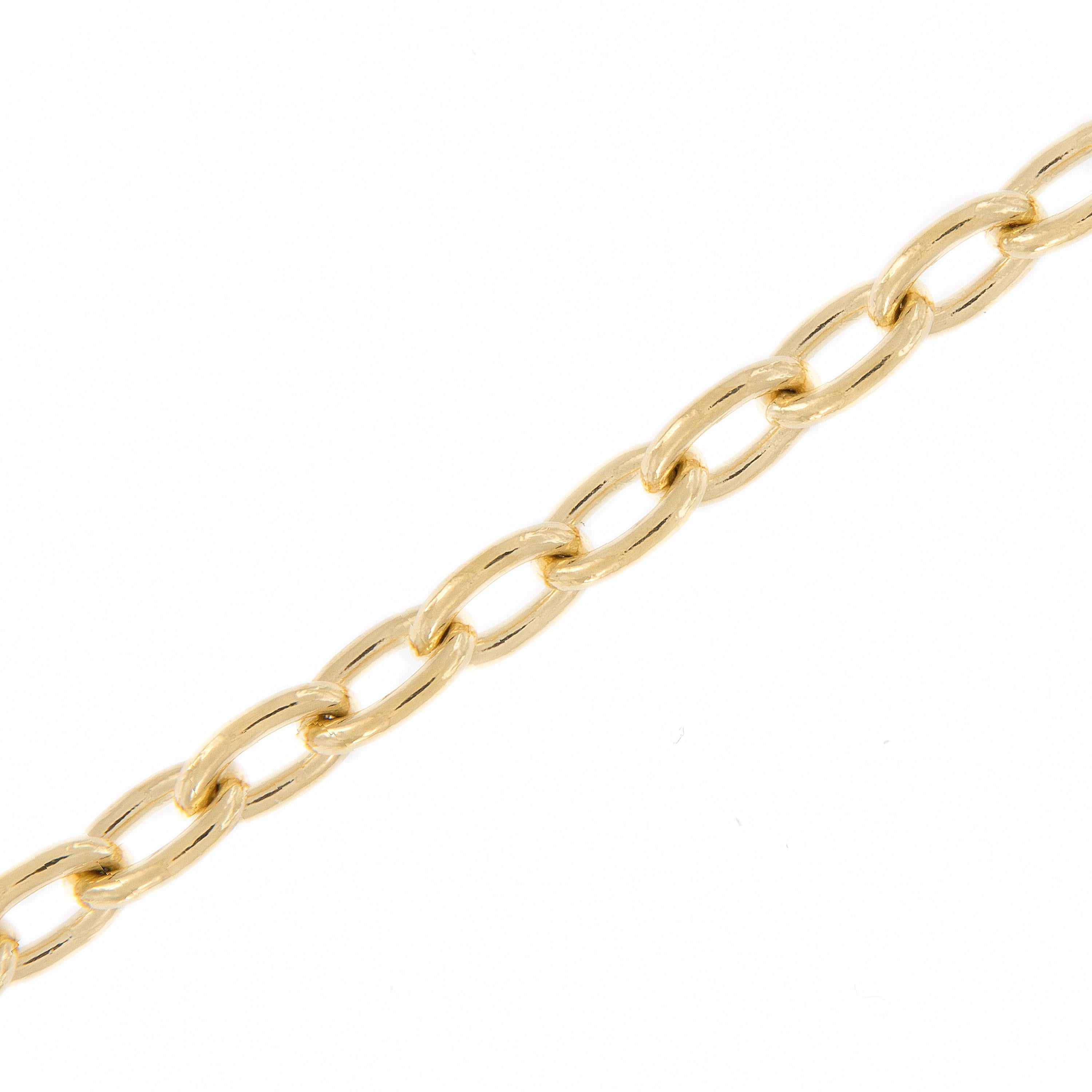 Beautiful handcrafted Italian 18k gold smooth oval link chain necklace with a lobster clasp. necklace is 18 inches long. Weighs 11.2 grams.