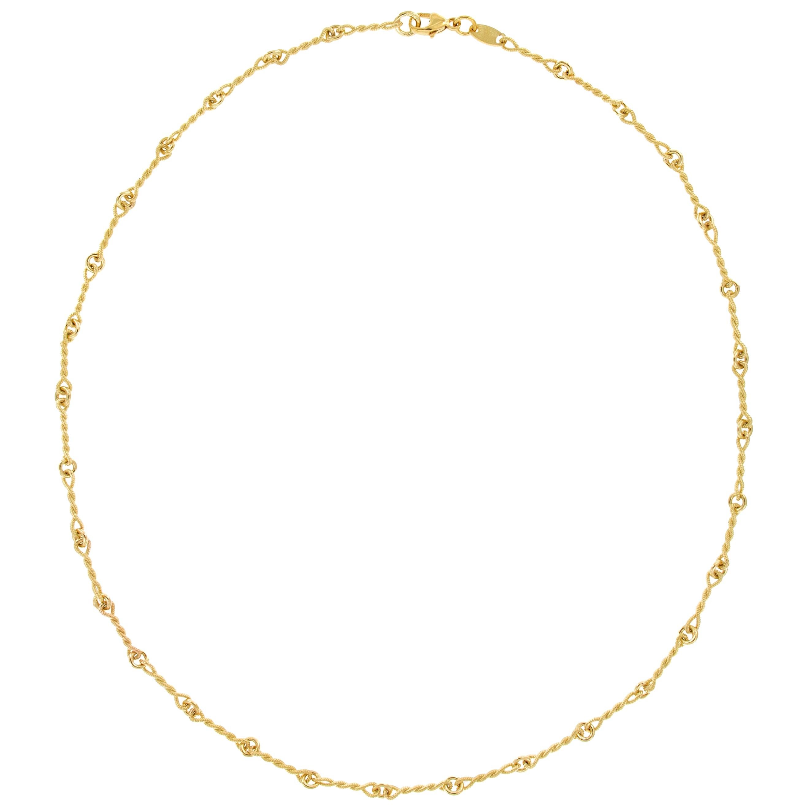 Italian "Handmade" 18 Karat Yellow Gold Chain Link Necklace