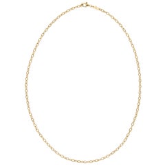 Italian "Handmade" 18 Karat Yellow Gold Chain Link Necklace