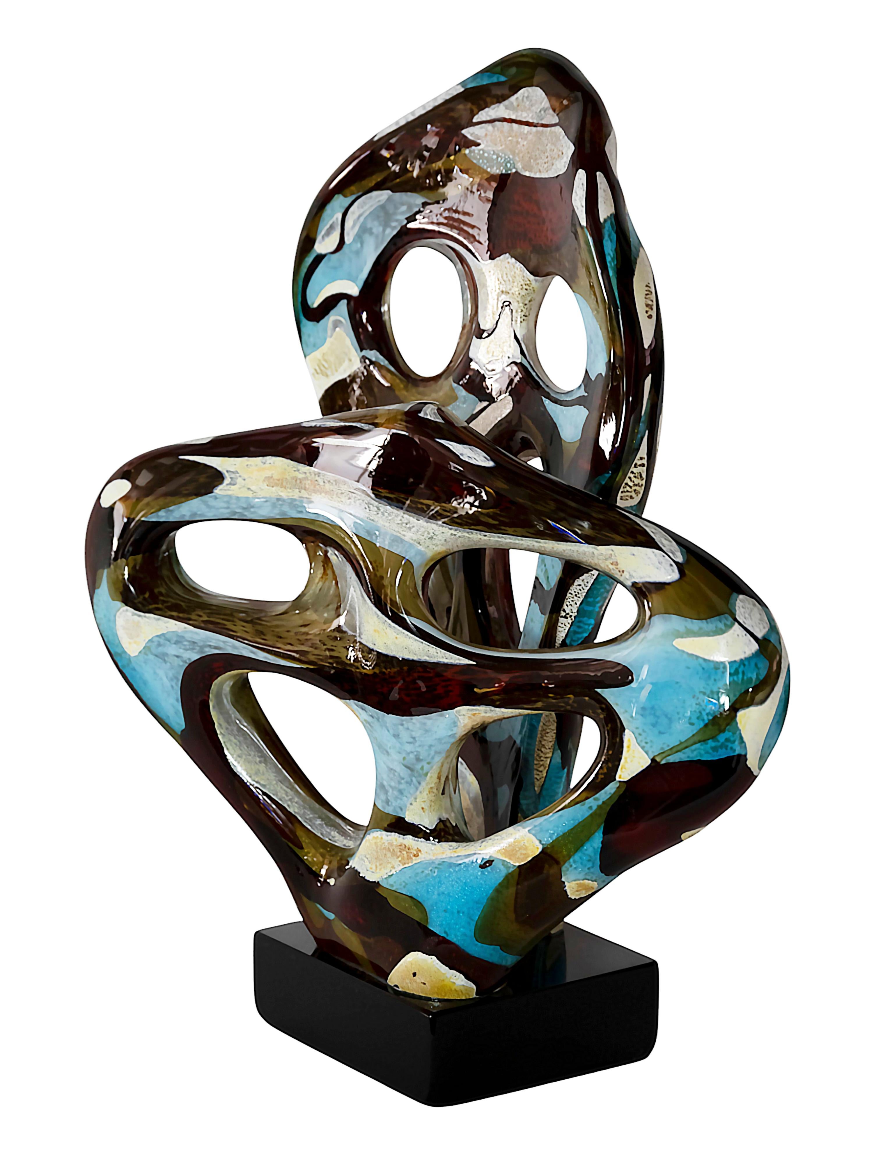 Italienische handgefertigte und signierte Murano Glasskulptur (Handgefertigt) im Angebot