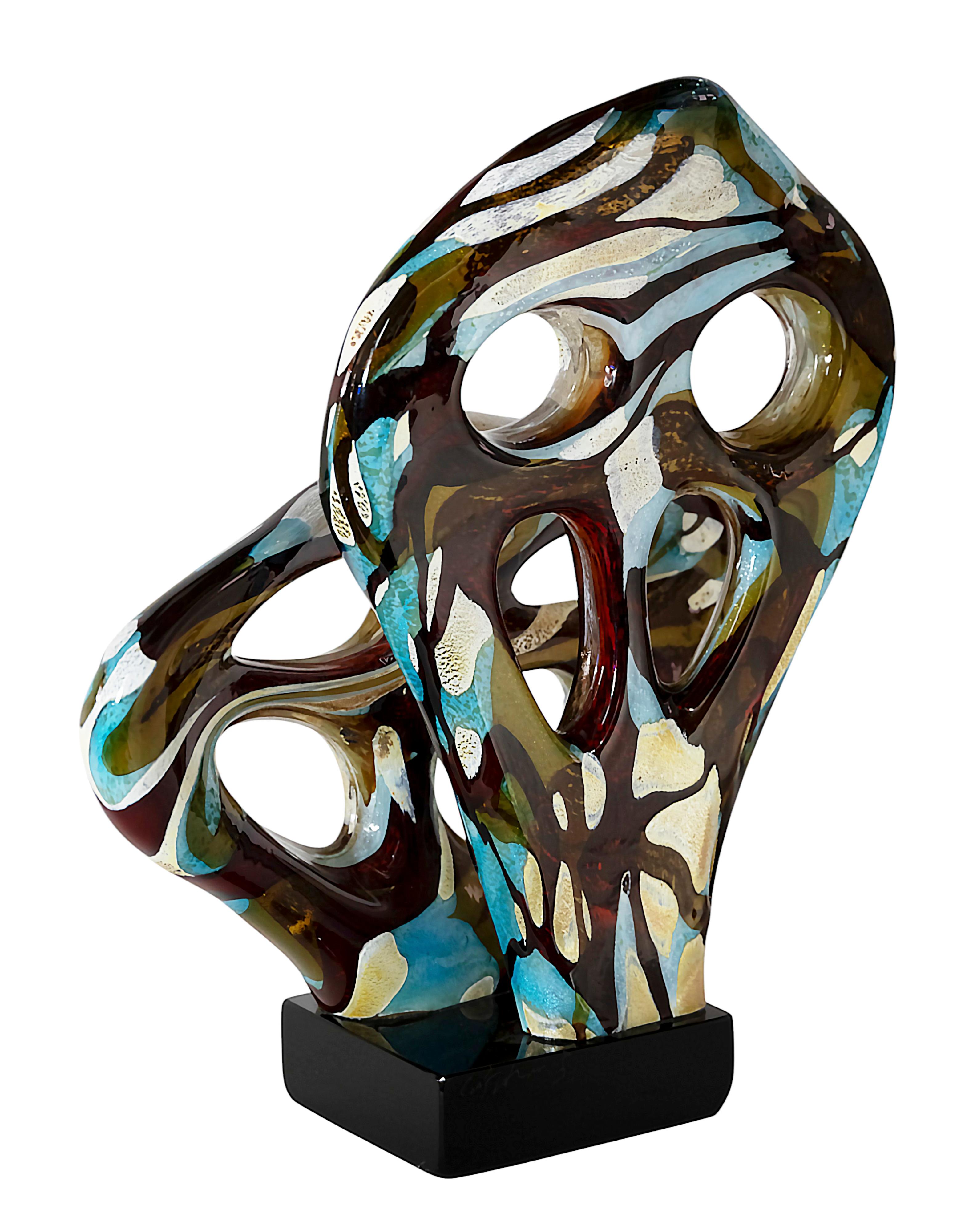 Italienische handgefertigte und signierte Murano Glasskulptur im Zustand „Gut“ im Angebot in Vilnius, LT