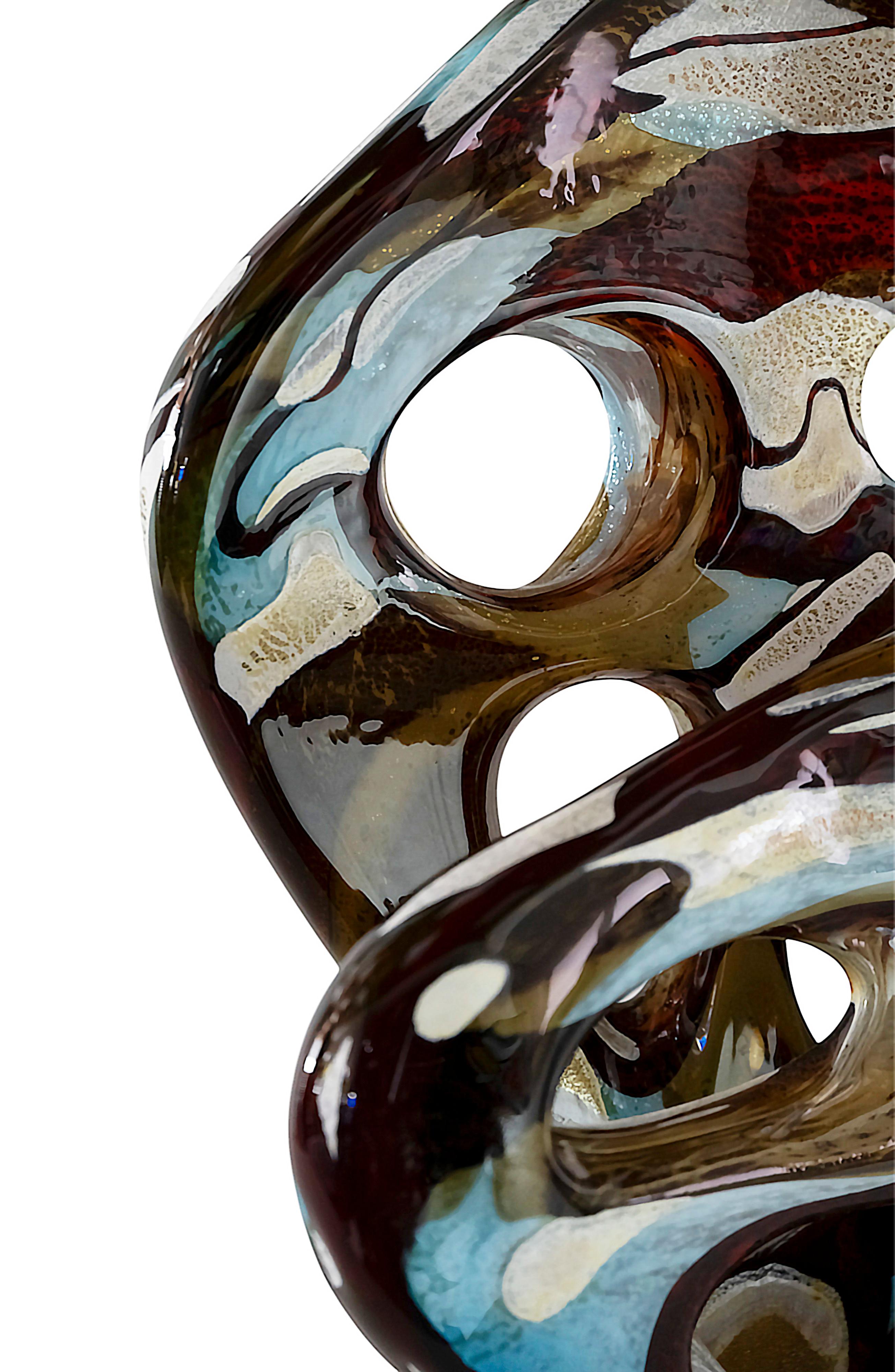 Italienische handgefertigte und signierte Murano Glasskulptur (Ende des 20. Jahrhunderts) im Angebot
