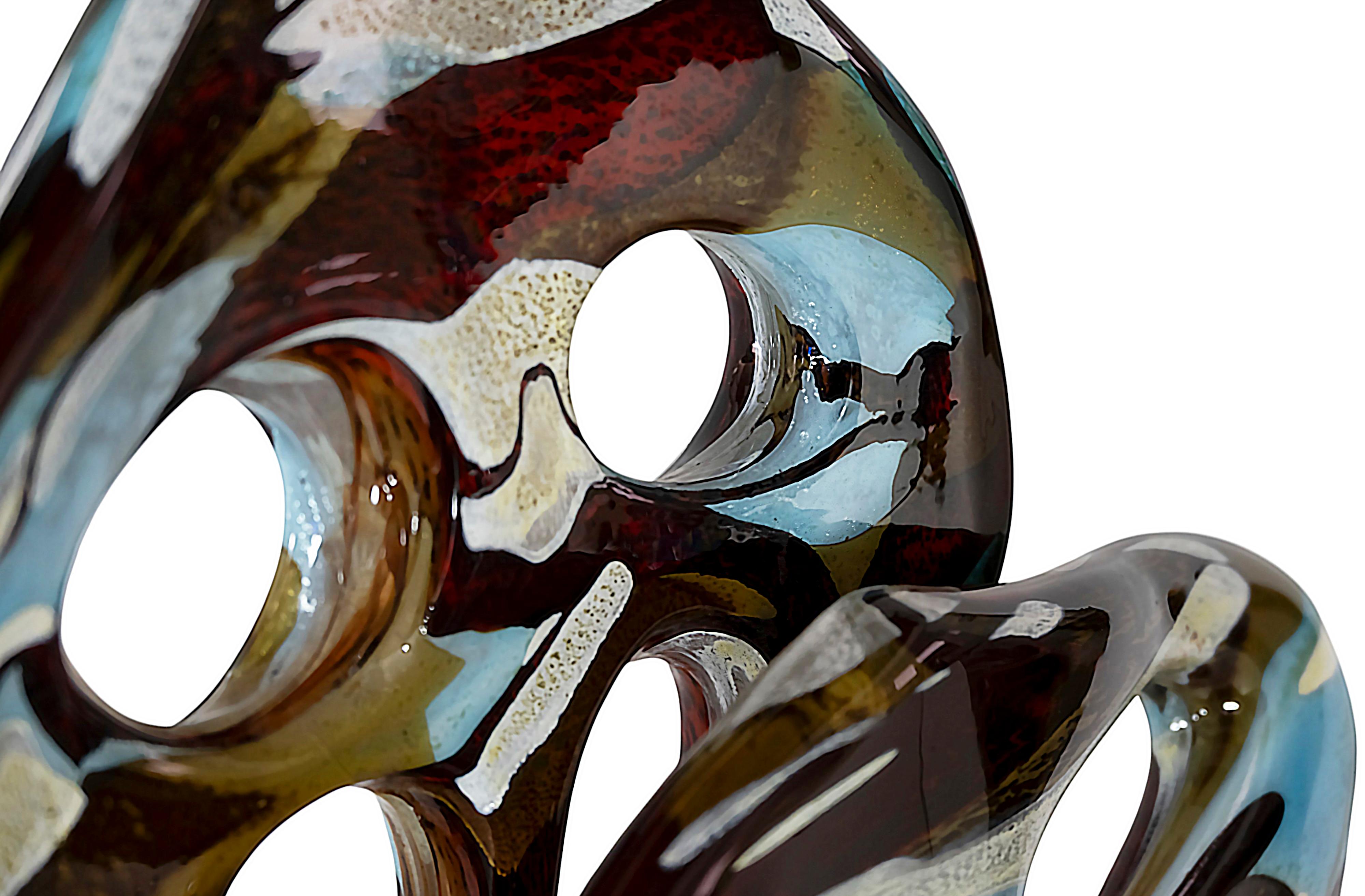 Italienische handgefertigte und signierte Murano Glasskulptur (Muranoglas) im Angebot