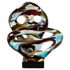 Italienische handgefertigte und signierte Murano Glasskulptur