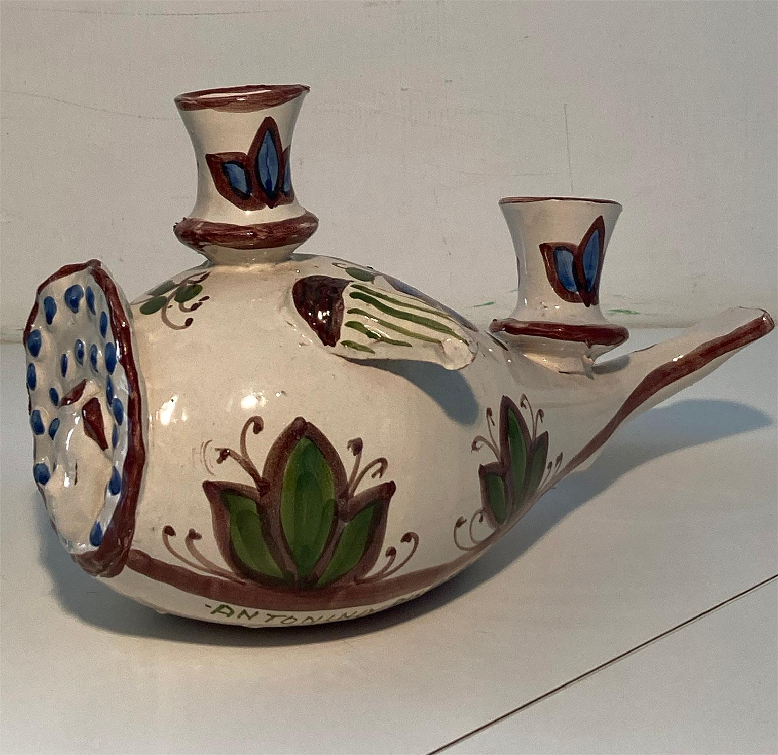 Mid-Century Modern Italian Handmade Ceramic by Sicilian Ceramist Antonino Piscitello, Palermo 21st For Sale