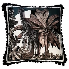 Italienisches handgefertigtes Kissen im zeitgenössischen Stil in Schwarz und Wildleder, 4 von 4