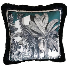 Italian Handmade Contemporary Style Black and Wild Collection Pillow 2 of3