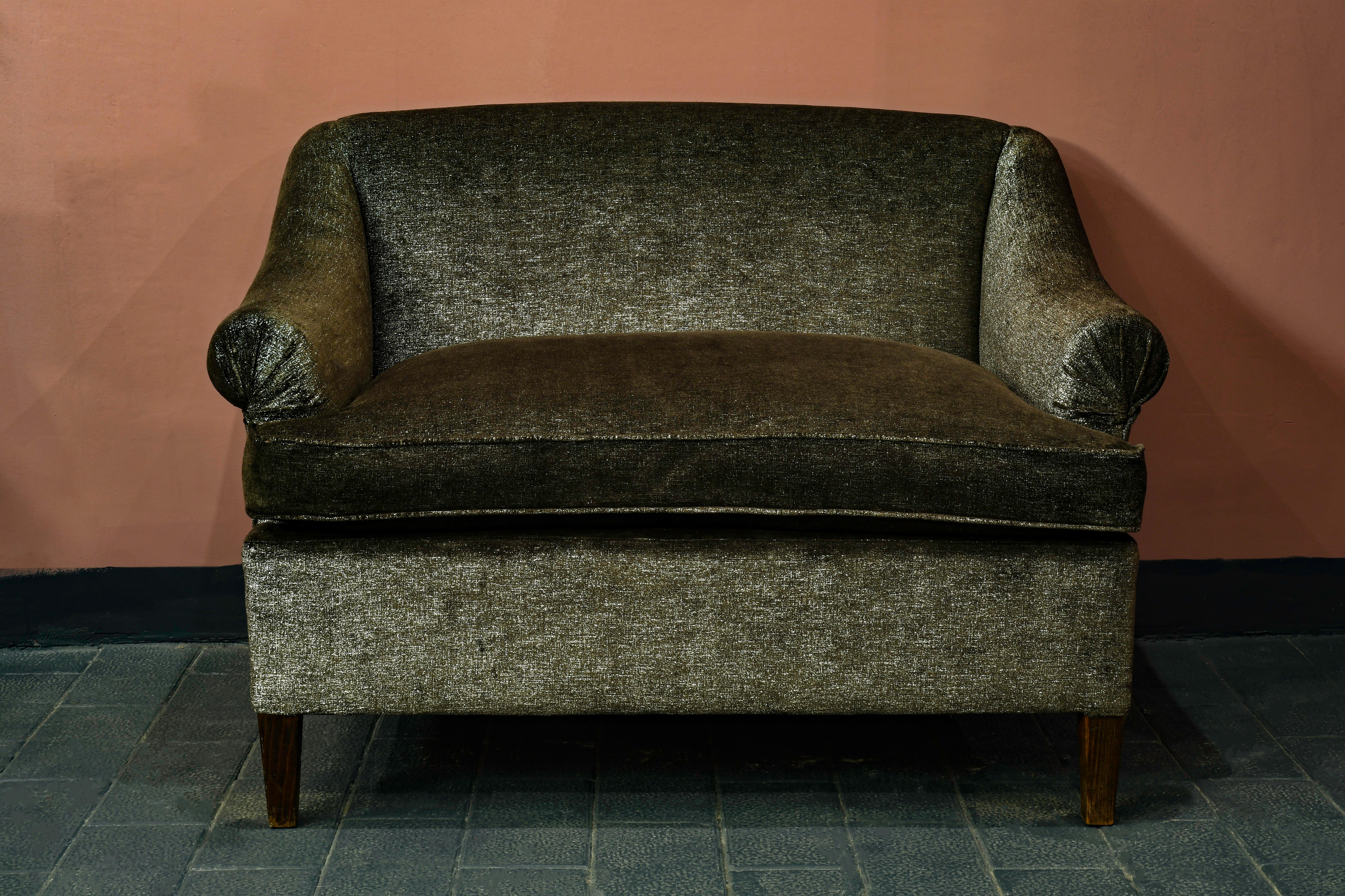 Modern Italian Handmade Down Filled Loveseat For Sale