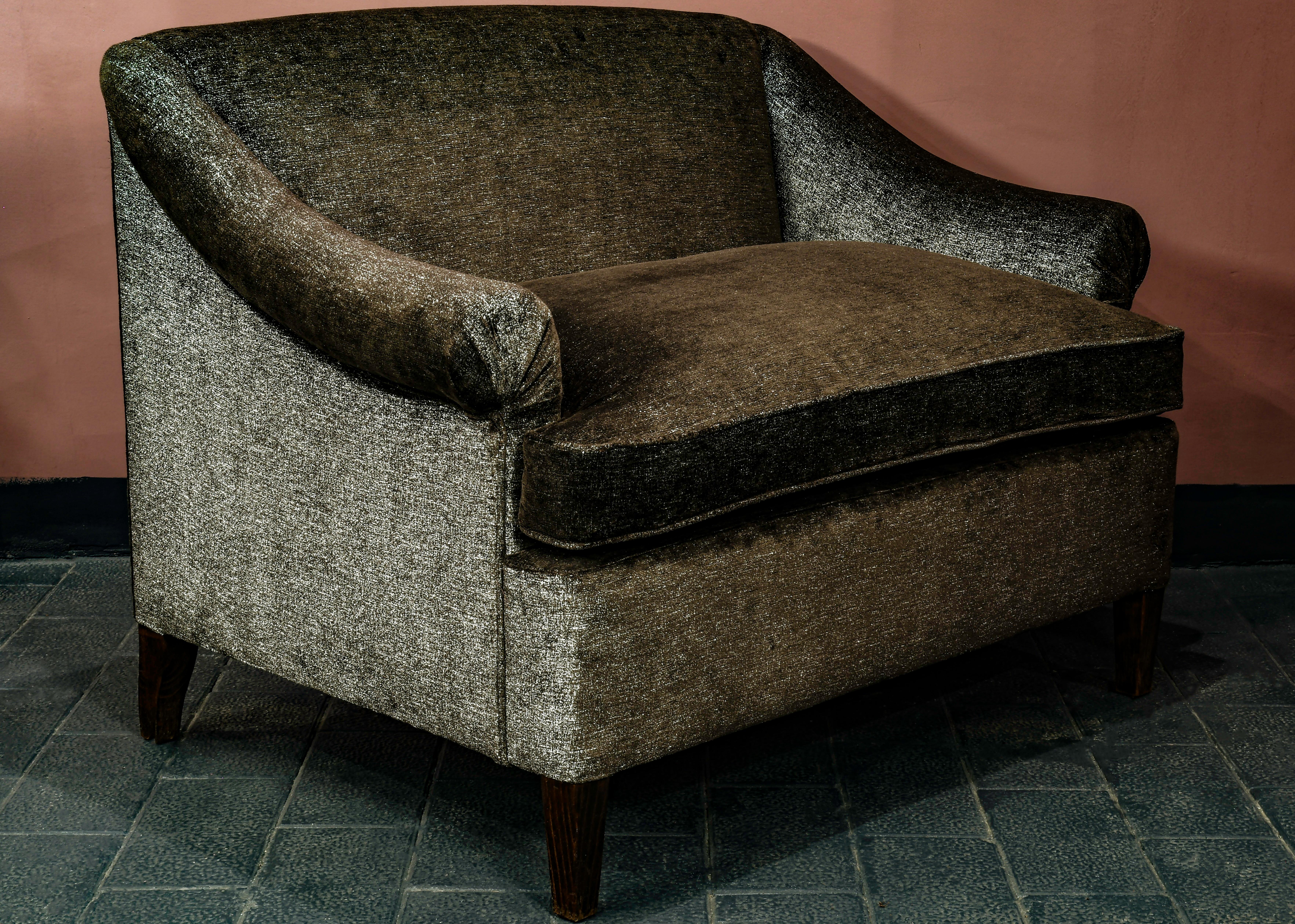 Hand-Crafted Italian Handmade Down Filled Loveseat For Sale