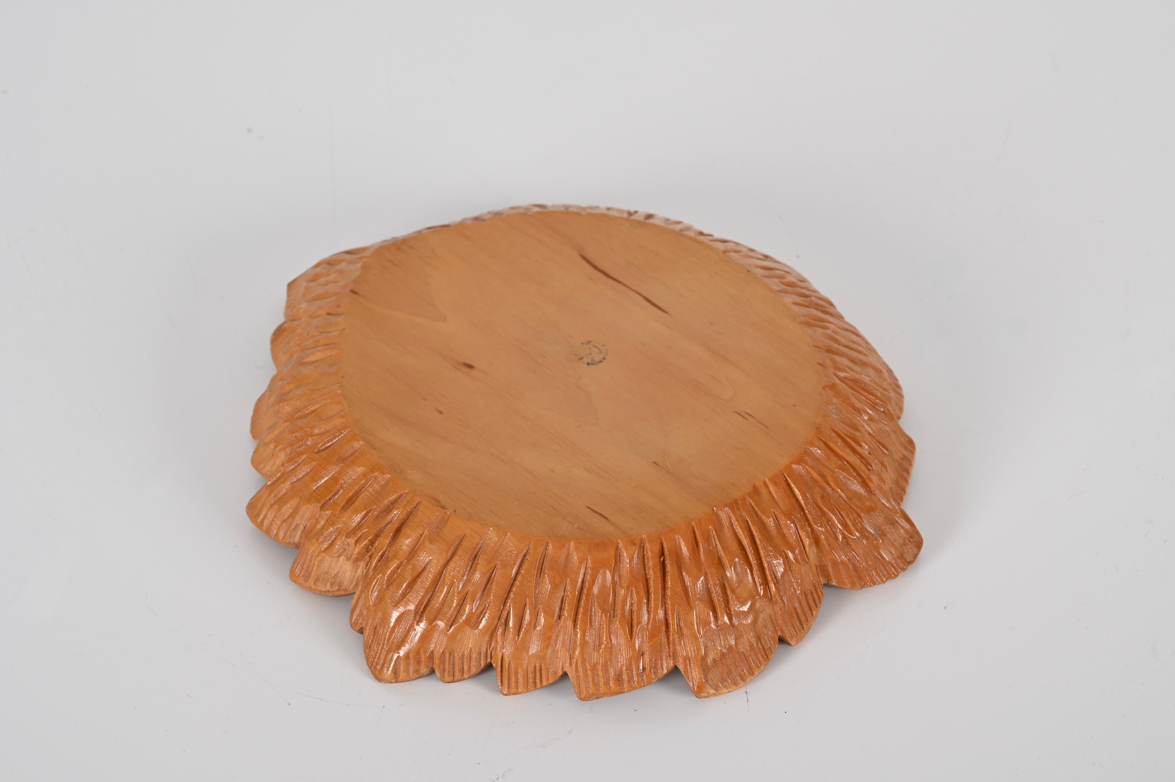 Italian Handmade Maple Leaf Shaped Centerpiece, Aldo Tura for Macabo, 1950s For Sale 5