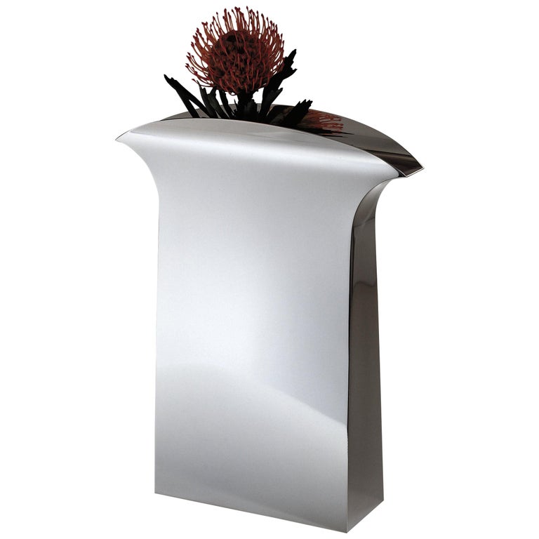 Italienische Handarbeit Moderne Versilberte Vase "Papeete" von G. Malimpensa für Mesa 1