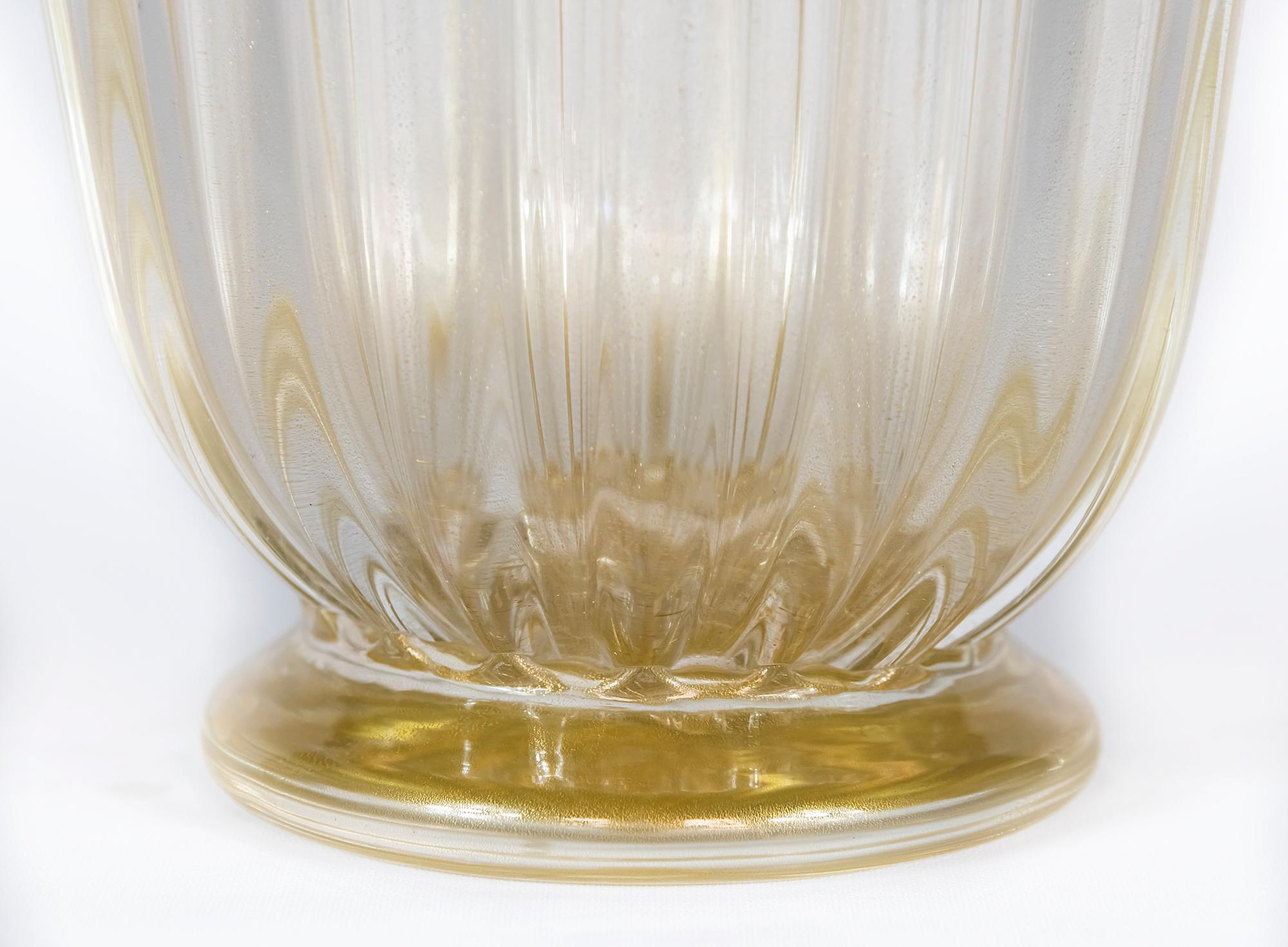 Hand-Crafted Italian Handmade Murano Glass Vase, circa 2000 For Sale