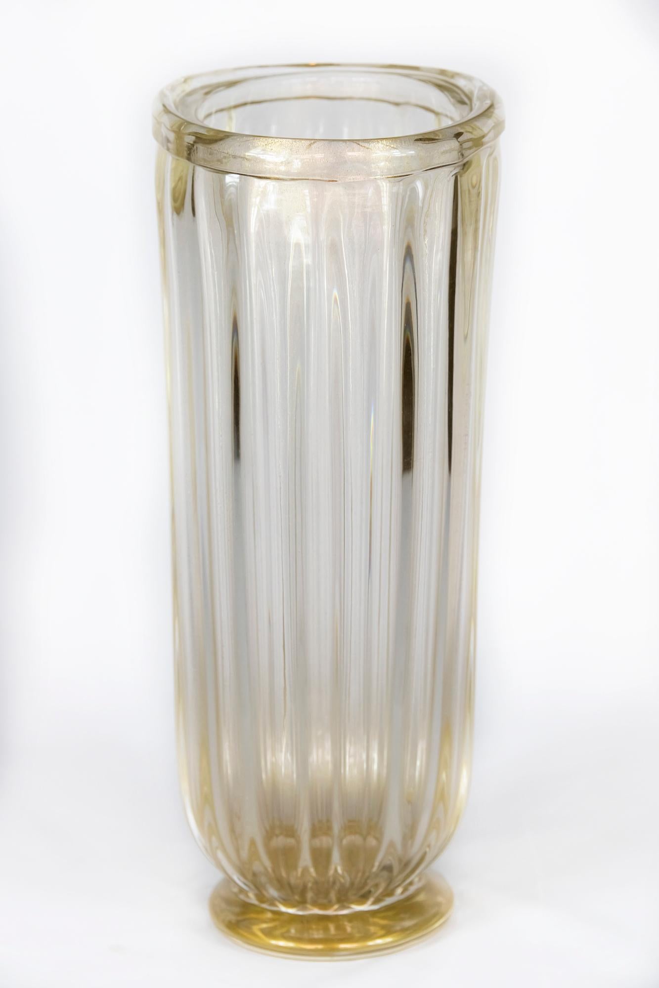 Jarrón italiano de cristal de Murano hecho a mano firmado Alberto Dona, circa 2000 Moderno