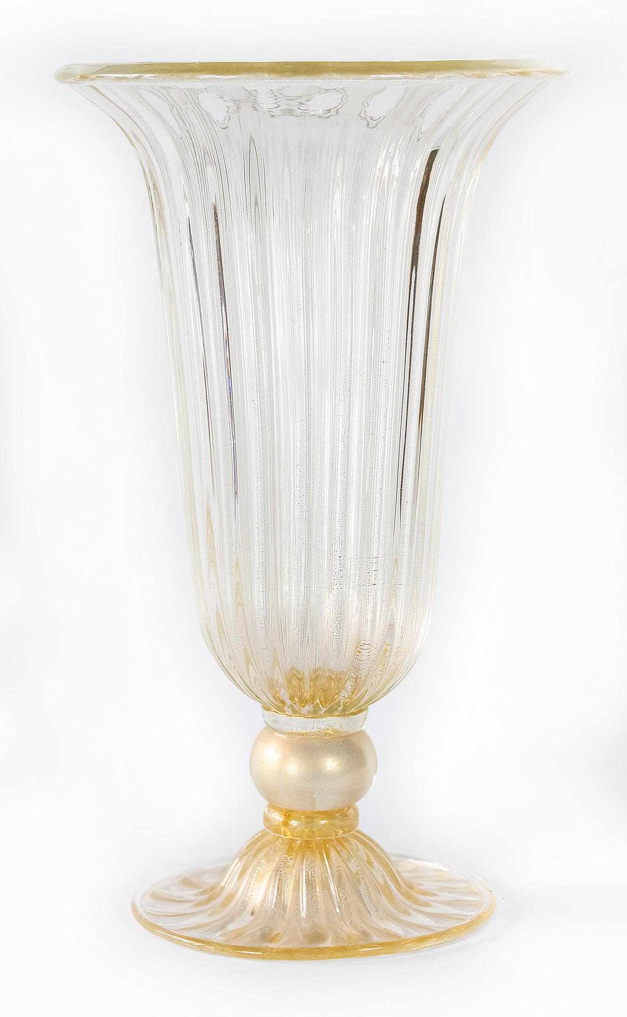Mid-Century Modern Italian Handmade Murano Glass Vase Signed Alberto Dona Murano