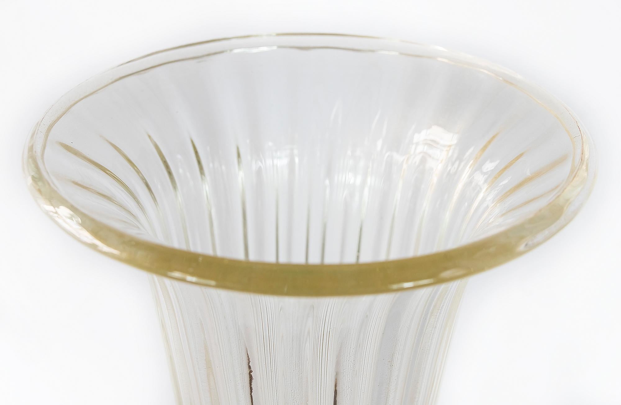 Italian Handmade Murano Glass Vase Signed Alberto Dona Murano In Excellent Condition In Vilnius, LT
