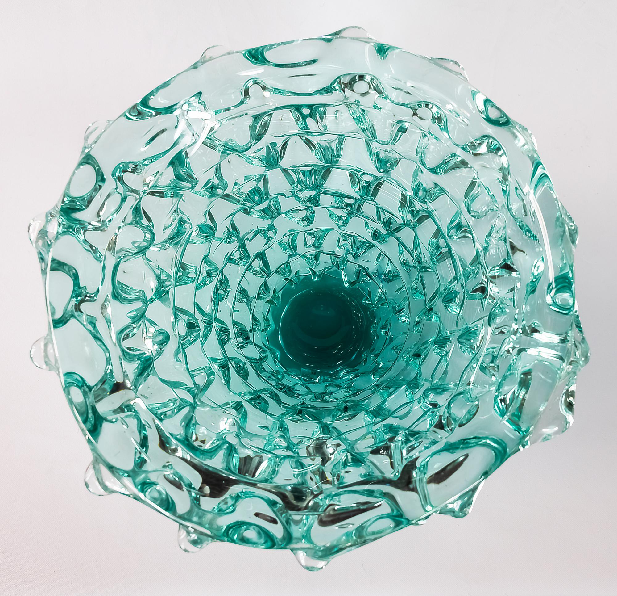 Italian Handmade Murano Glass Vase, Signed Camozzo In Good Condition In Vilnius, LT