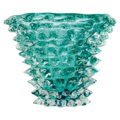 Vase en verre de Murano fabriqué à la main en Italie:: signé Camozzo