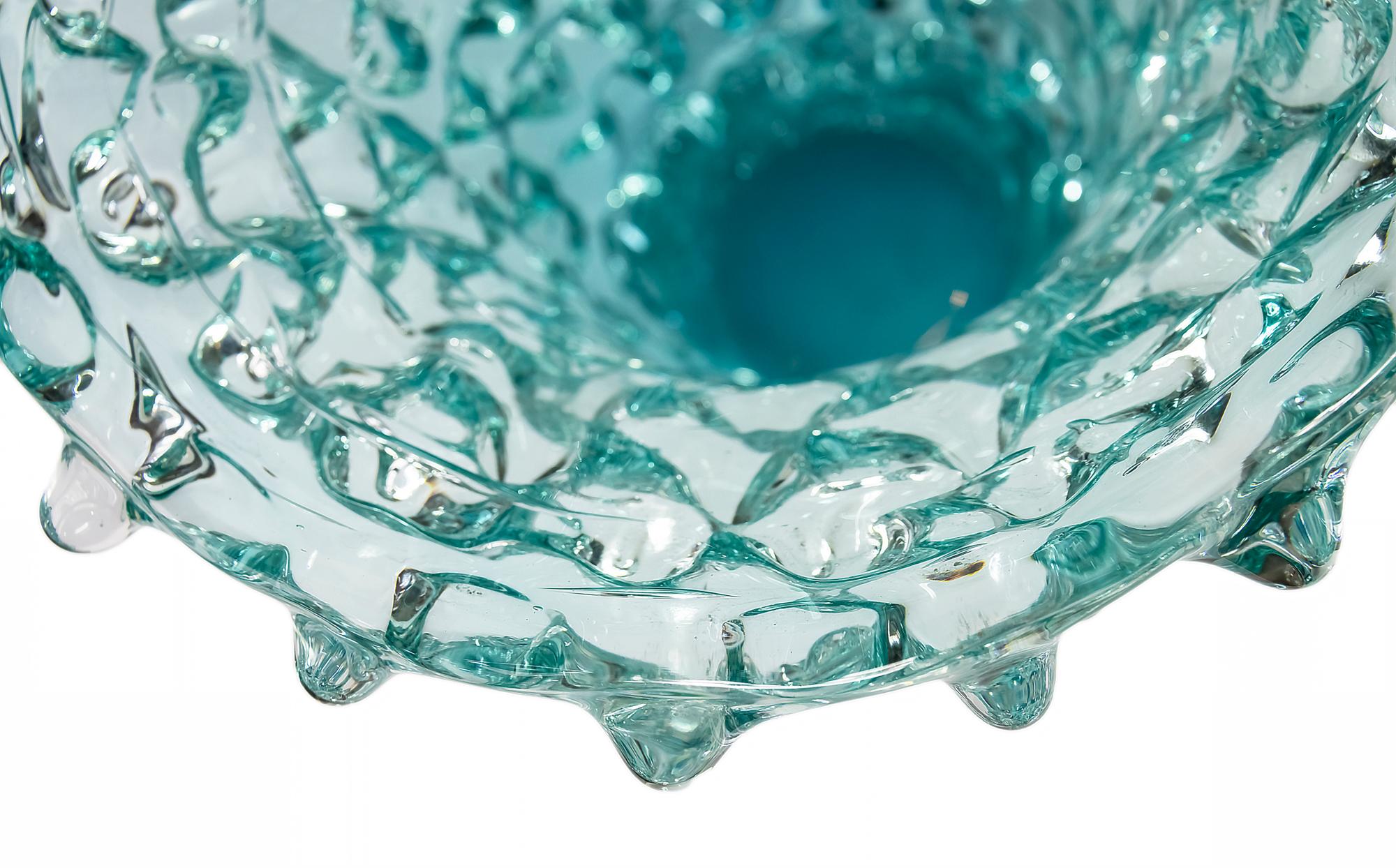 Italian Handmade Murano Glass Vase, Signed E. Camozzo 1