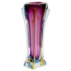 Italienische handgefertigte Murano-Glasvase signiert Venini, 1960er Jahre