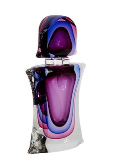 Italian Handmade Murano Sommerso Glass Parfum Bottle, 1970's