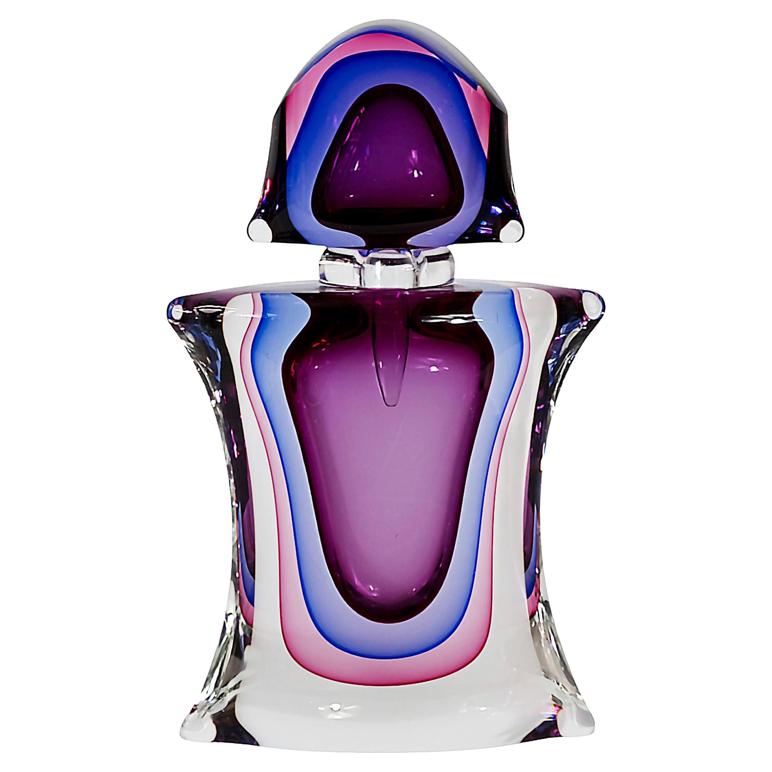 Italienische handgefertigte Parfümflasche aus Murano Sommerso-Glas, 1970er Jahre