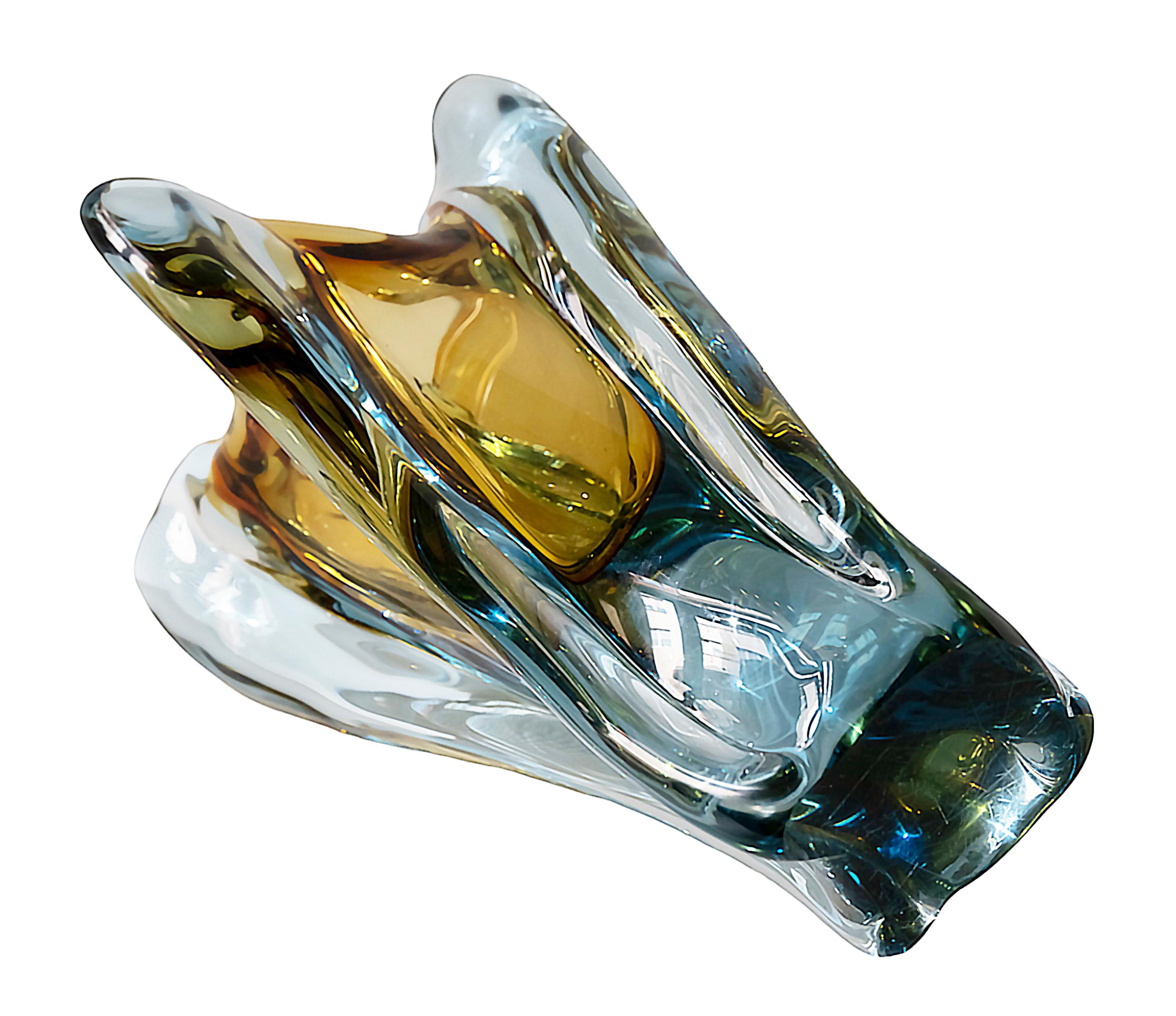 Italienische handgefertigte Murano Glass Sommerso Vase, 1970er Jahre im Angebot 2