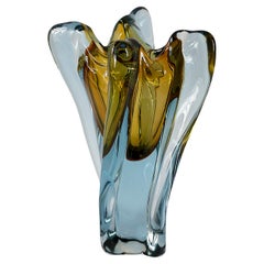 Italian Handmade Murano Sommerso Glass Vase, 1970's